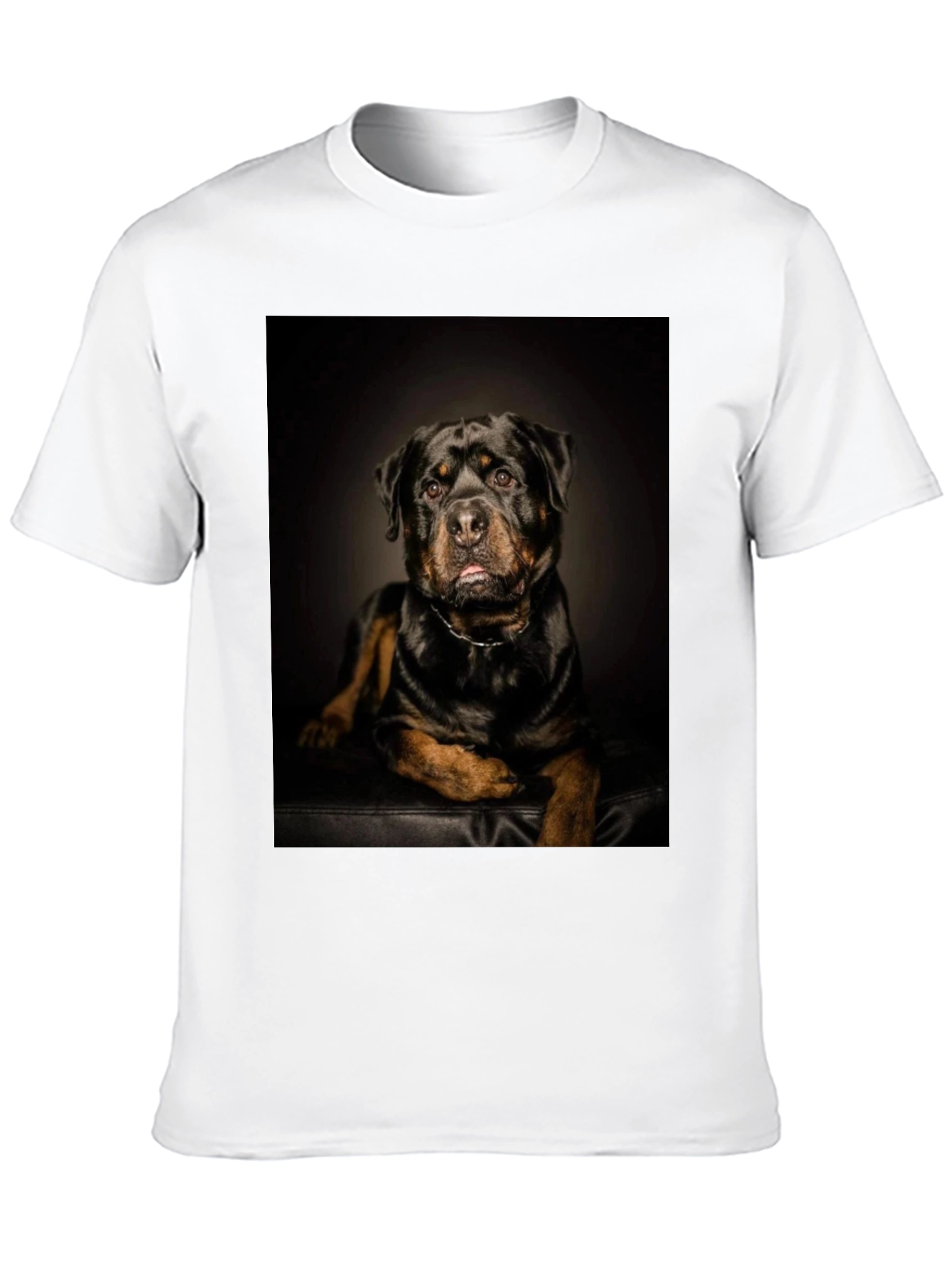Rottweiler Dog Portrait Black T-Shirt