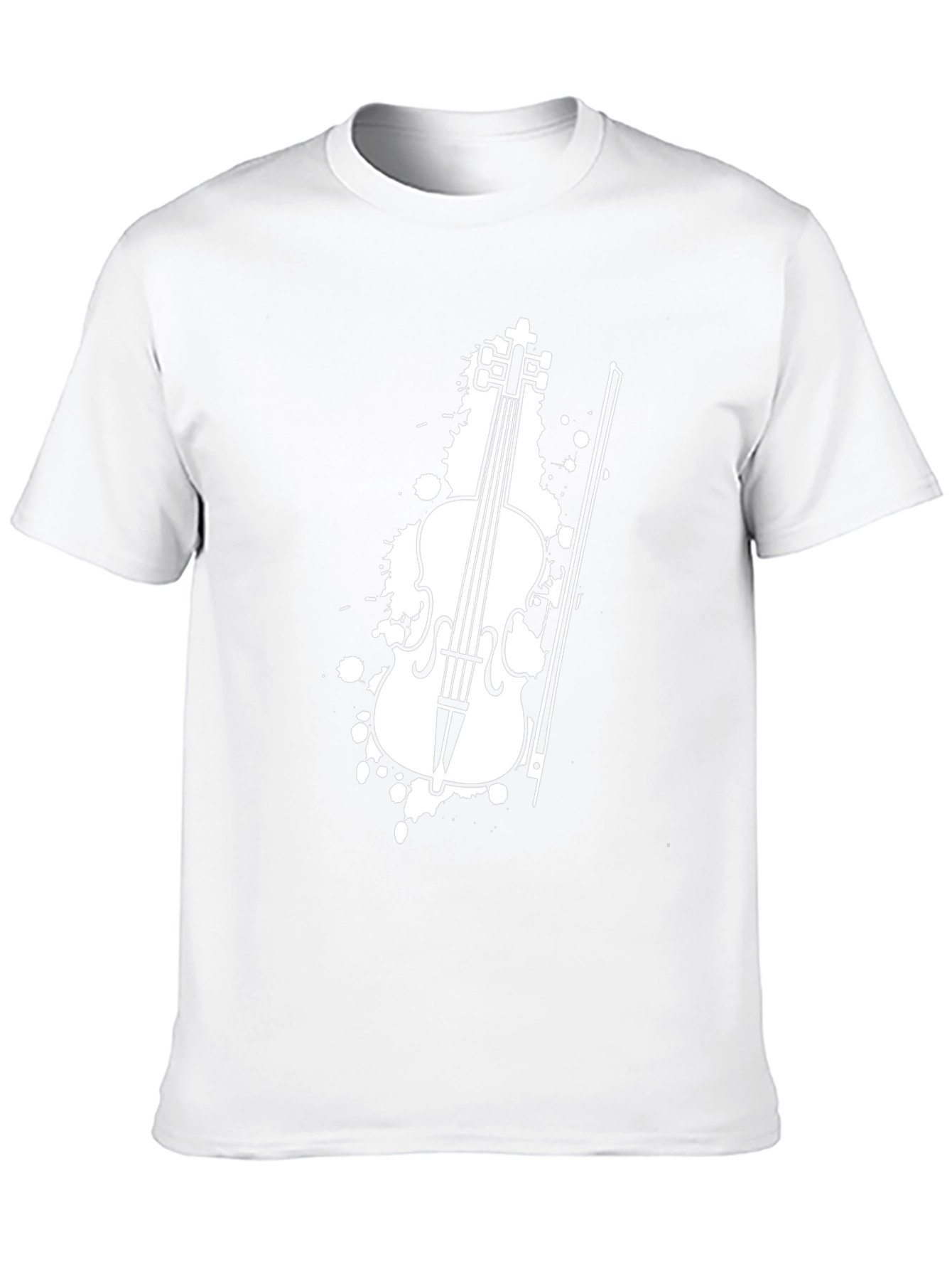 Violin Graphic Tee - Black Cotton T-Shirt