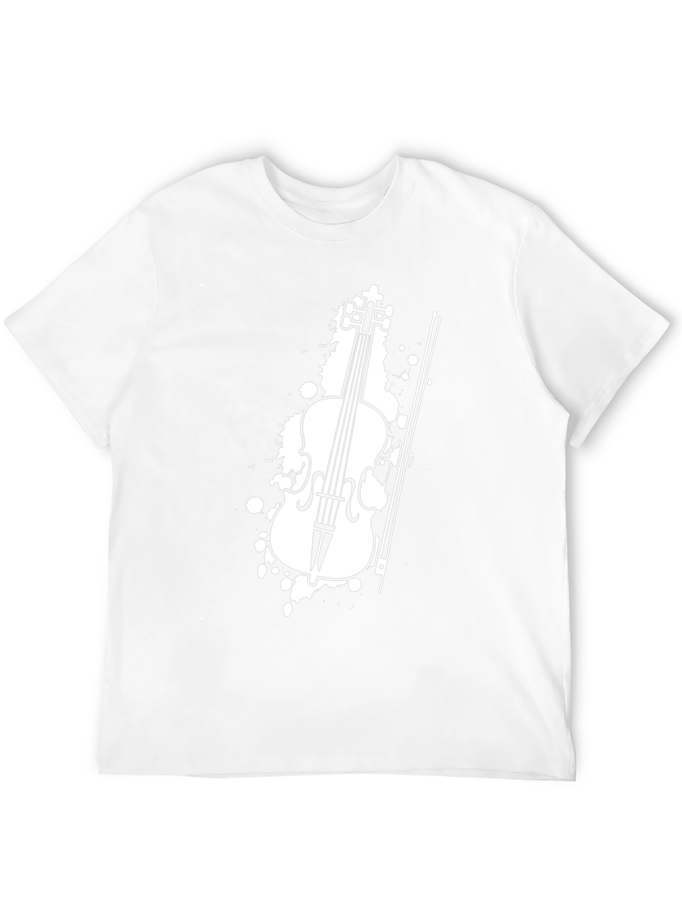 Violin Graphic Tee - Black Cotton T-Shirt