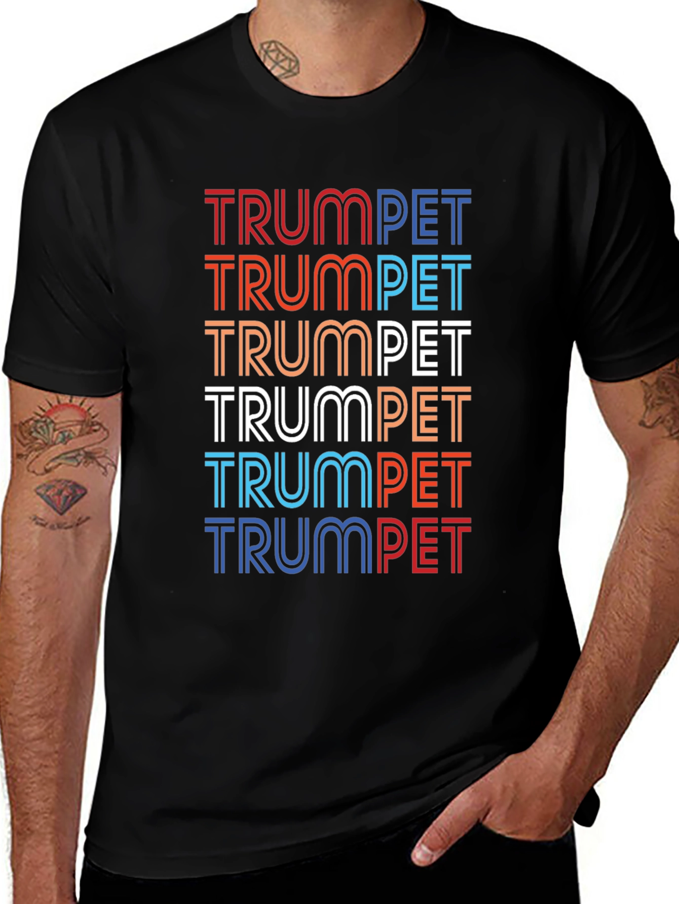 Retro Trumpet Graphic Tee - Musicians Black T-Shirt