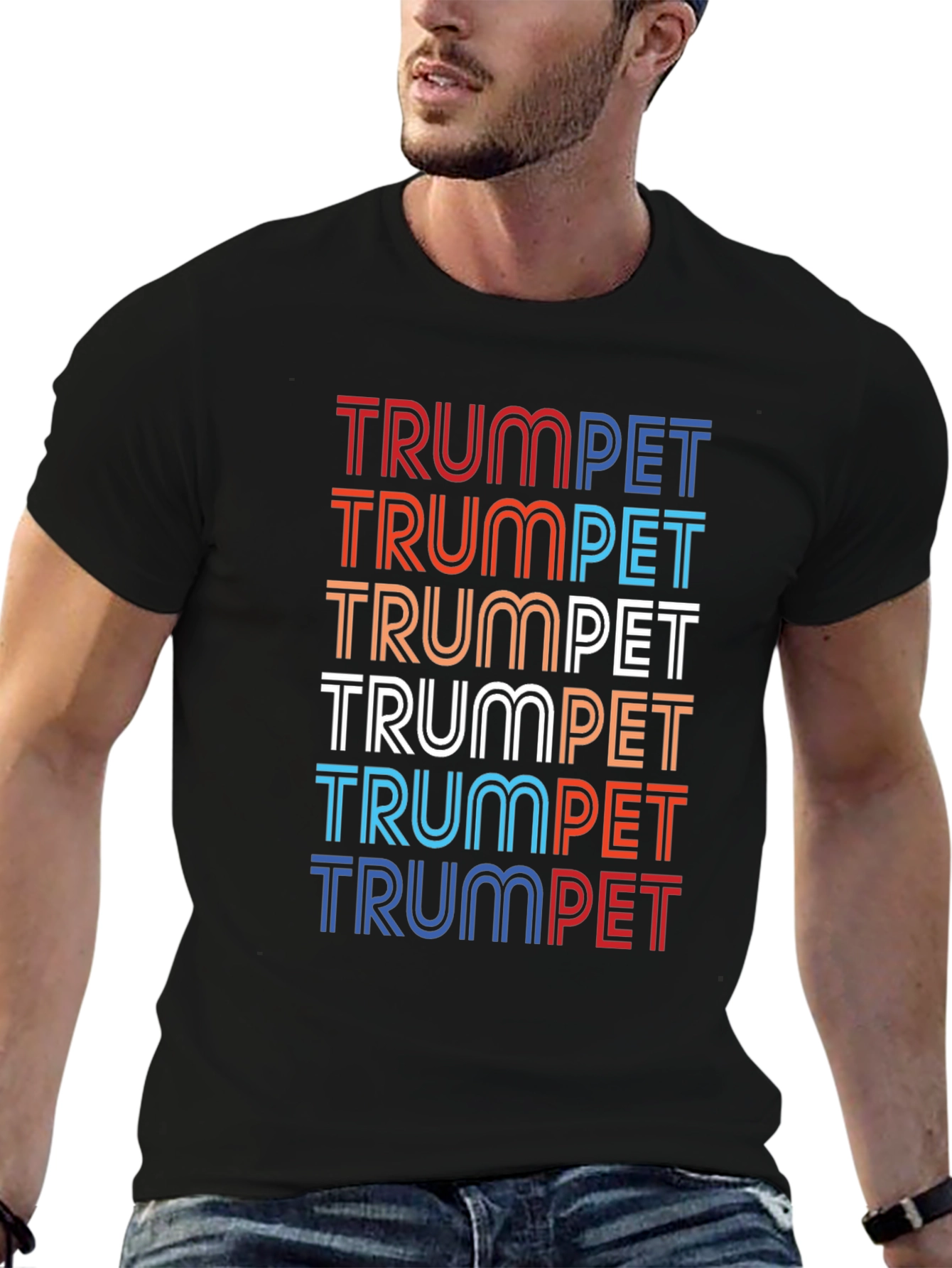 Retro Trumpet Graphic Tee - Musicians Black T-Shirt