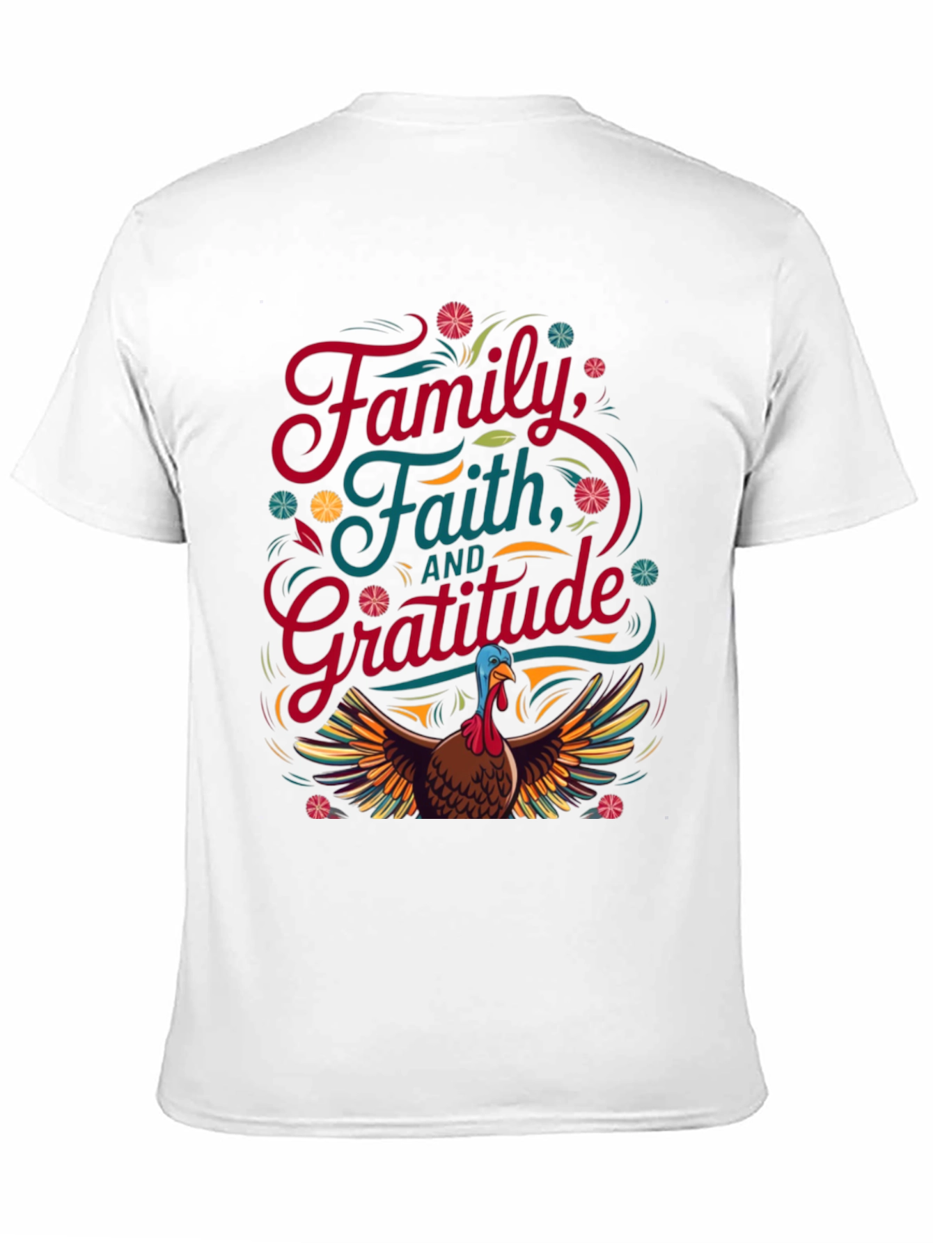 Thanksgiving Family Faith Gratitude Turkey T-Shirt