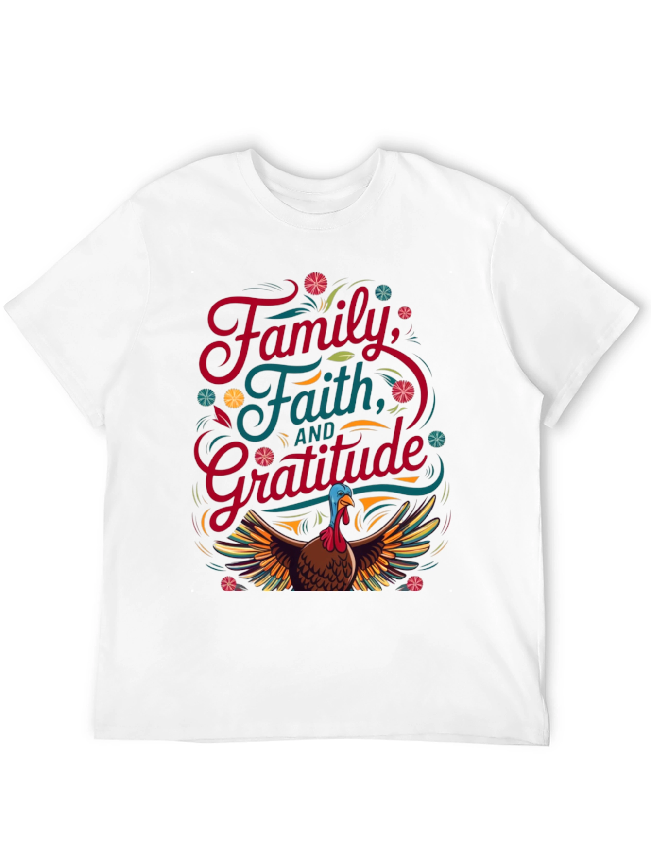 Thanksgiving Family Faith Gratitude Turkey T-Shirt
