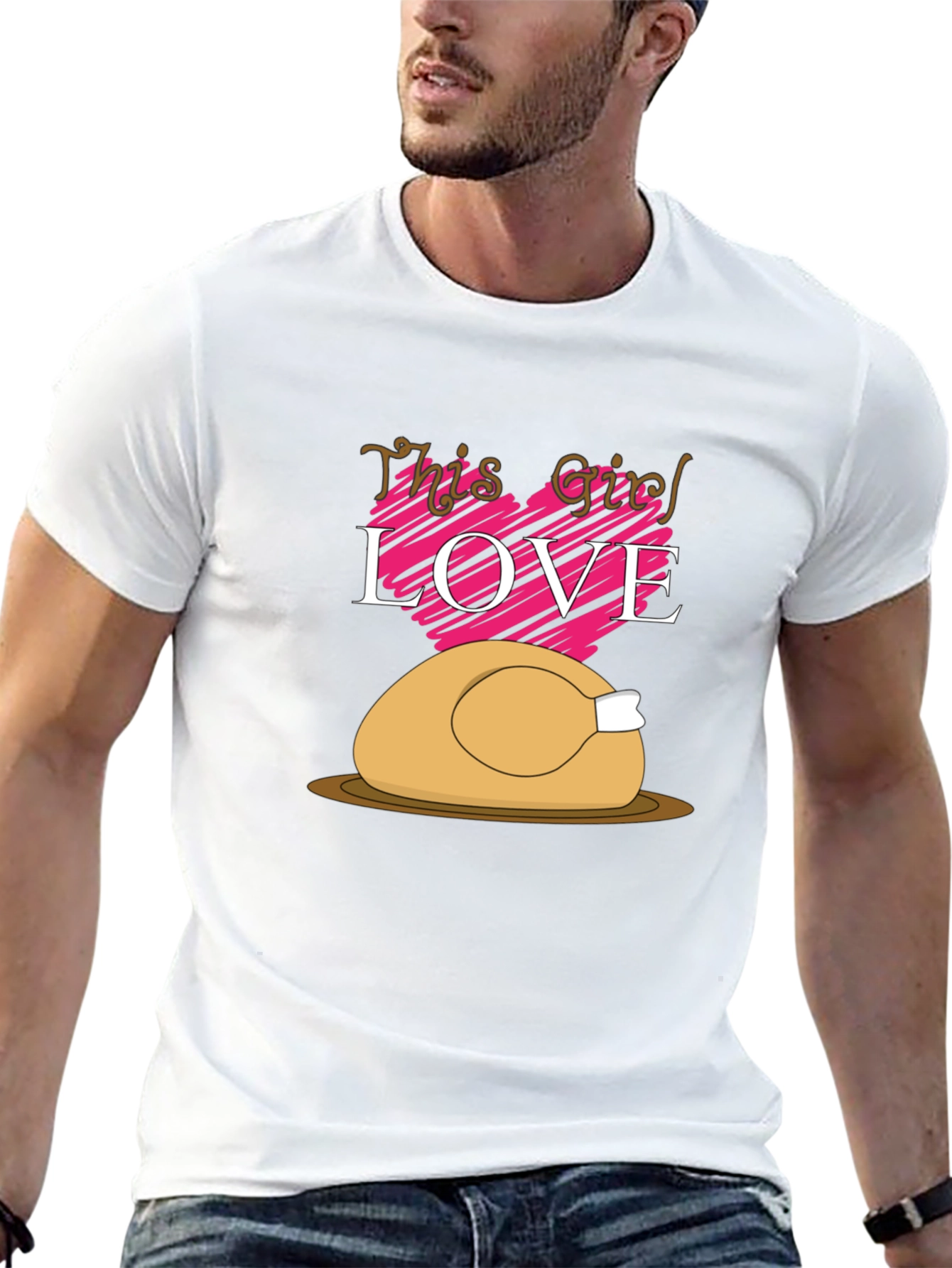 Thanksgiving Turkey Love Graphic T-Shirt