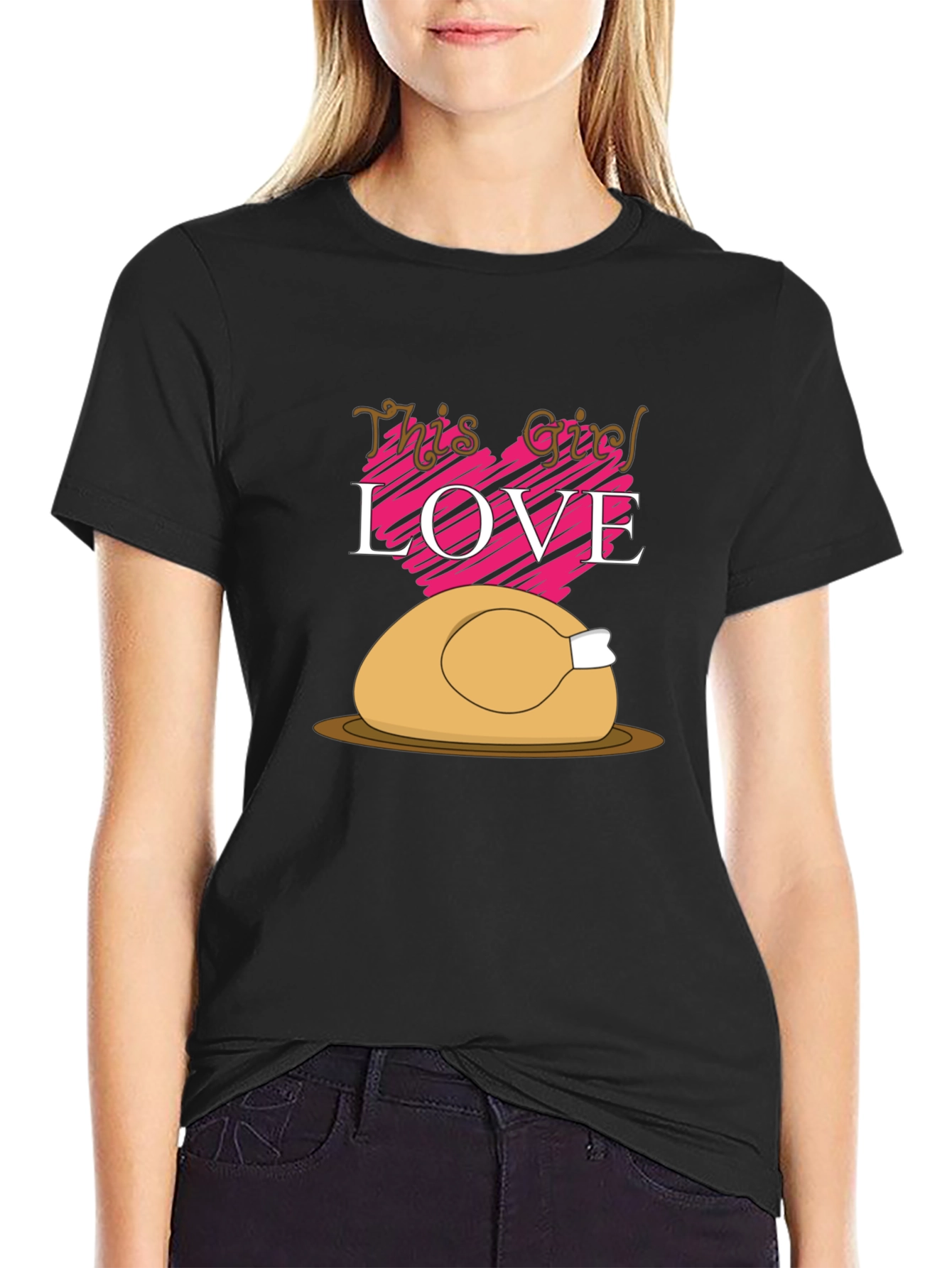 Thanksgiving Turkey Love Graphic T-Shirt