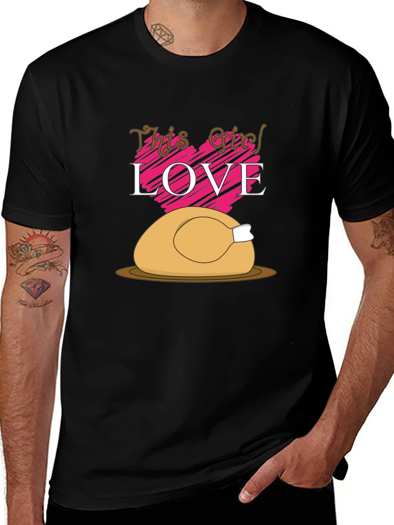 Thanksgiving Turkey Love Graphic T-Shirt