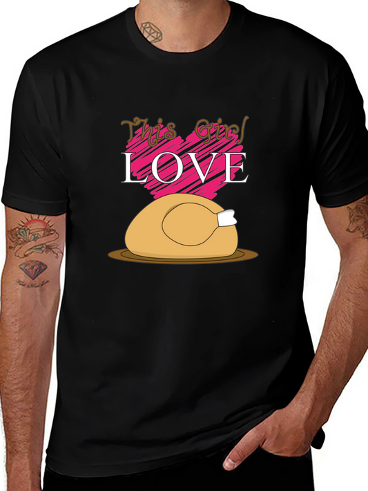 Thanksgiving Turkey Love Graphic T-Shirt