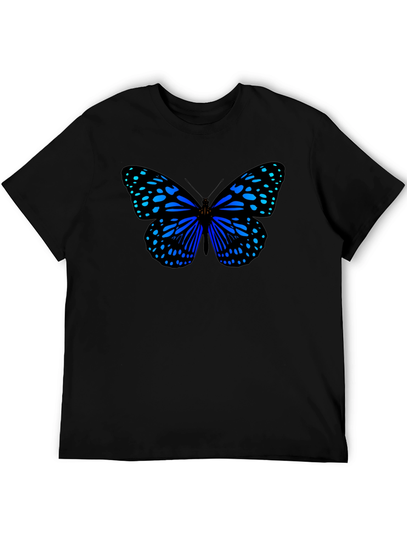 Blue Butterfly Graphic Print T-Shirt