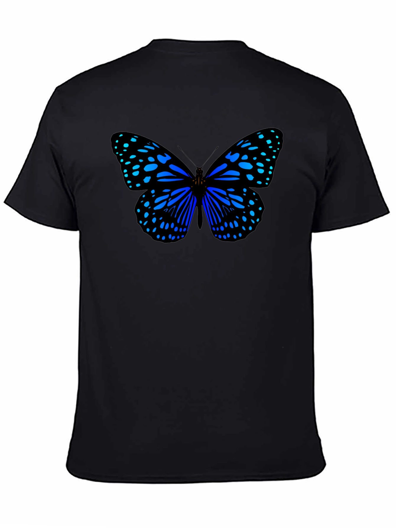 Blue Butterfly Graphic Print T-Shirt