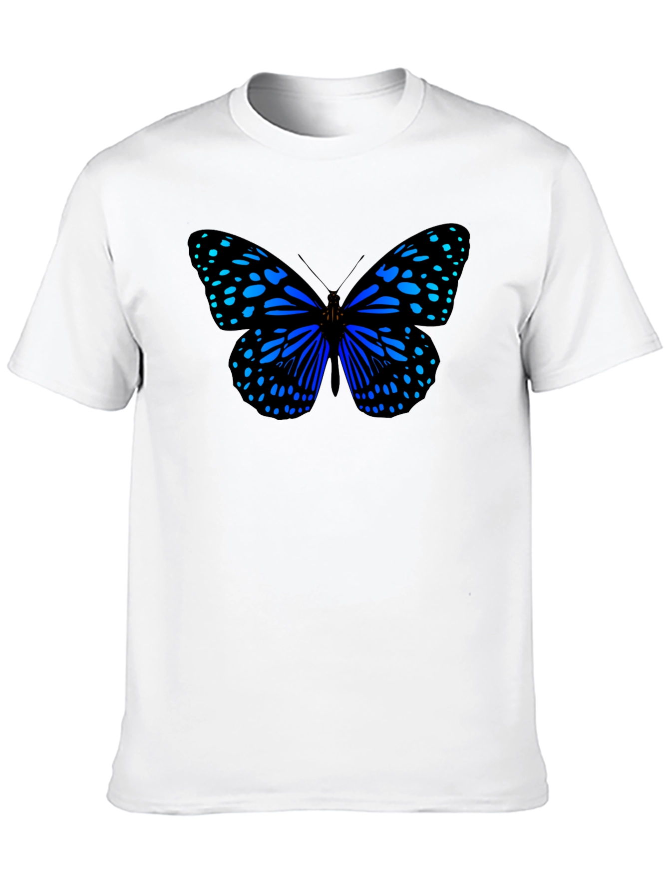 Blue Butterfly Graphic Print T-Shirt