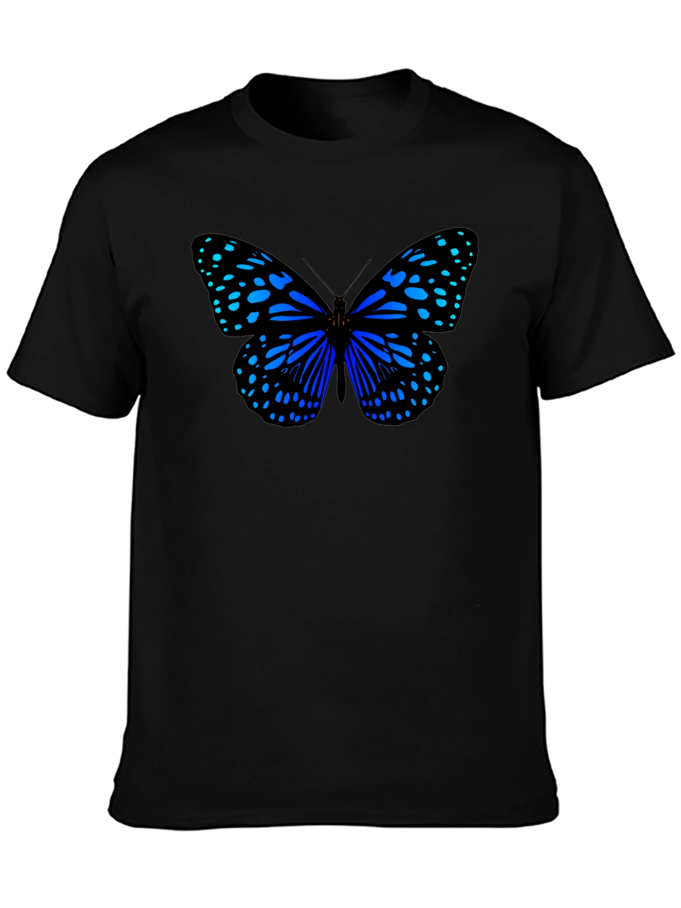 Blue Butterfly Graphic Print T-Shirt