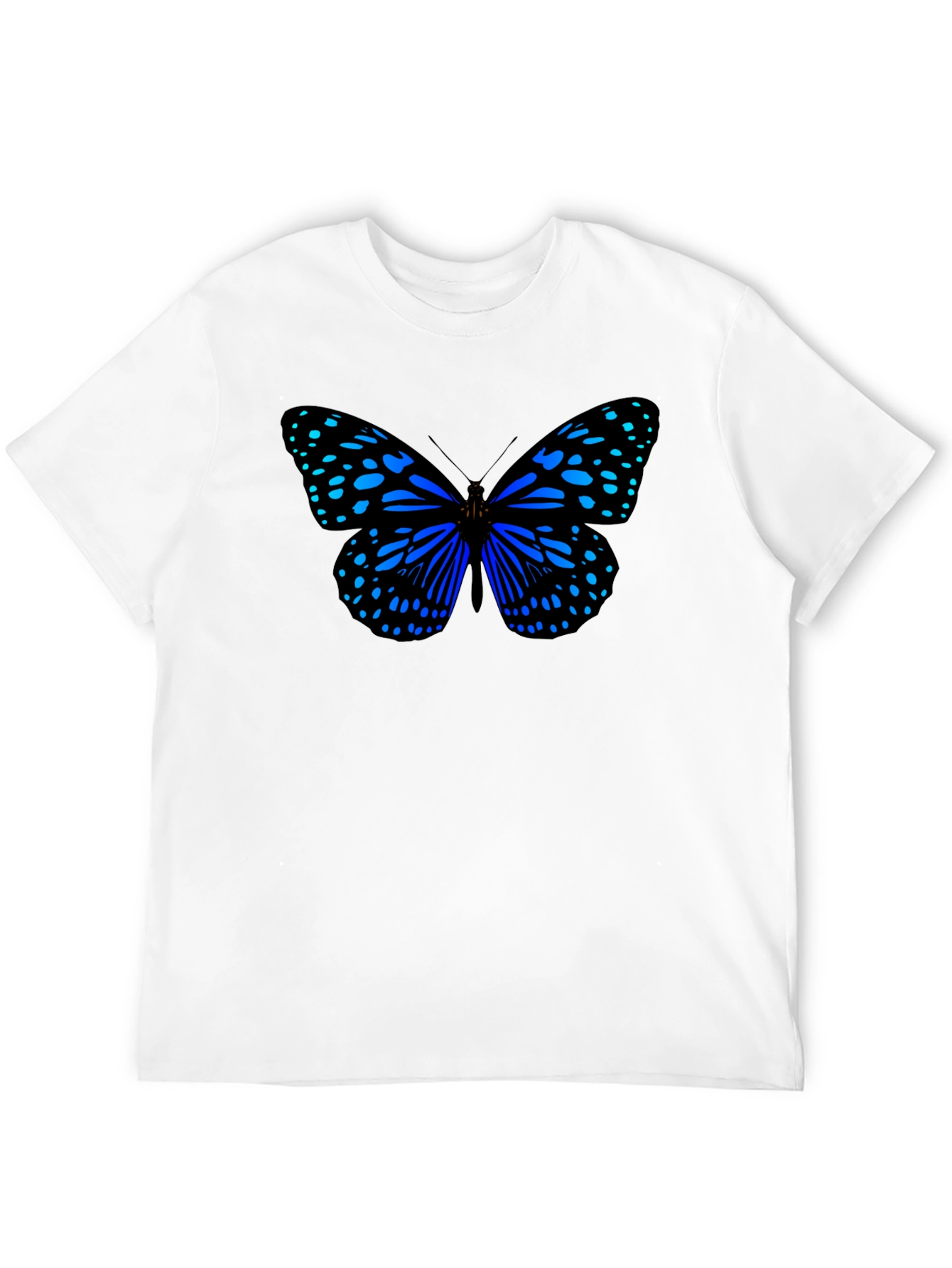 Blue Butterfly Graphic Print T-Shirt
