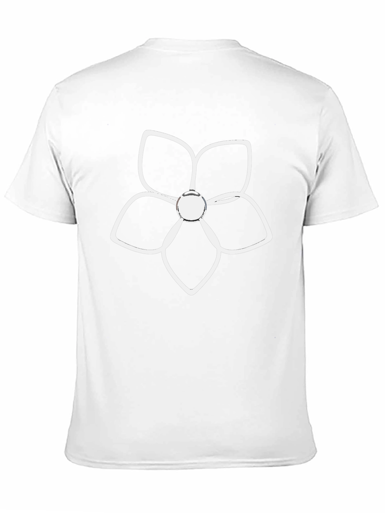 Black T-Shirt with White Flower Graphic