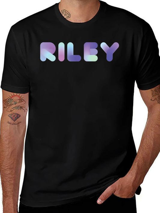 RILEY Gradient Graphic Tee - Stylish Cotton Blend Shirt