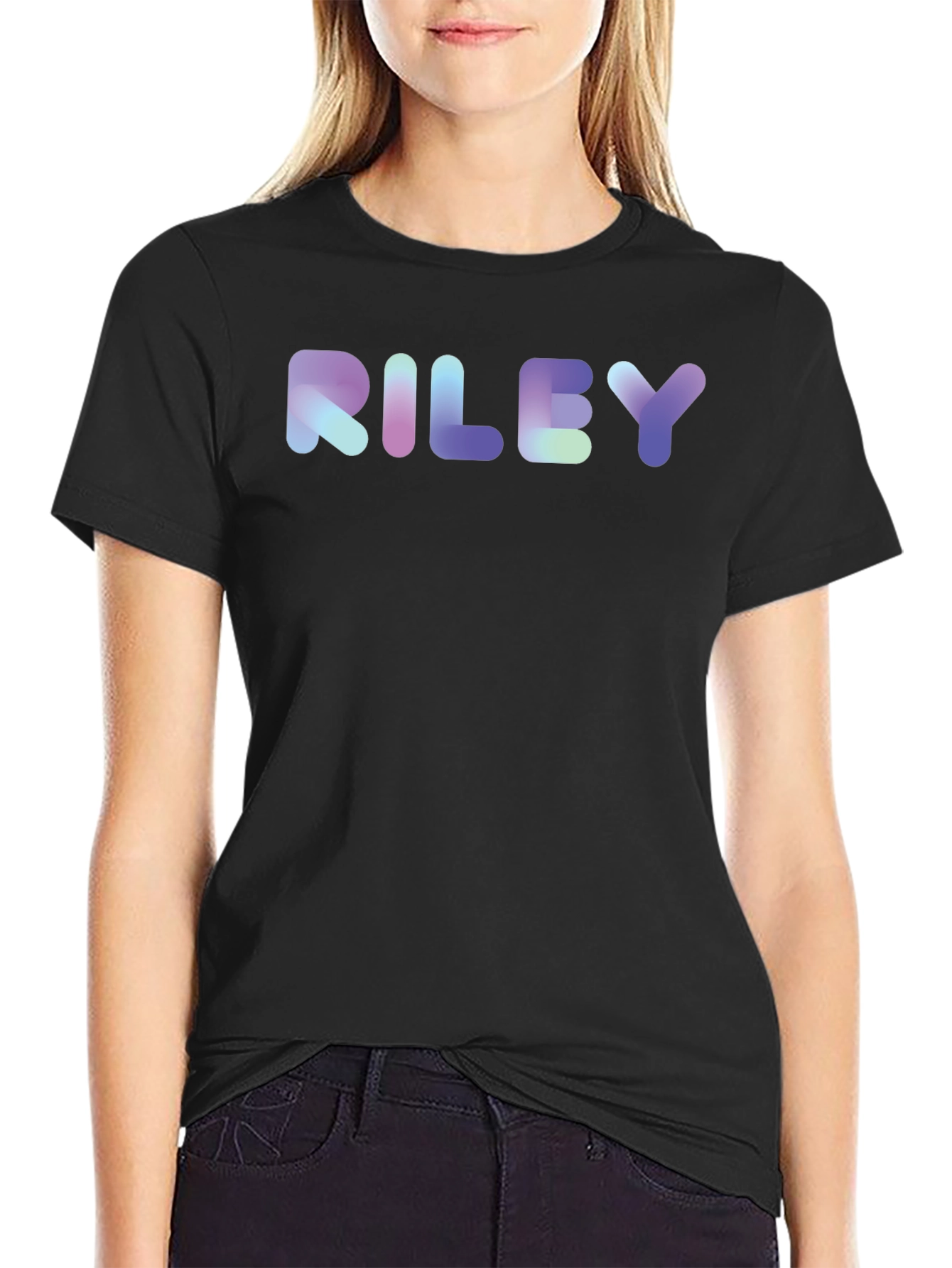 RILEY Gradient Graphic Tee - Stylish Cotton Blend Shirt