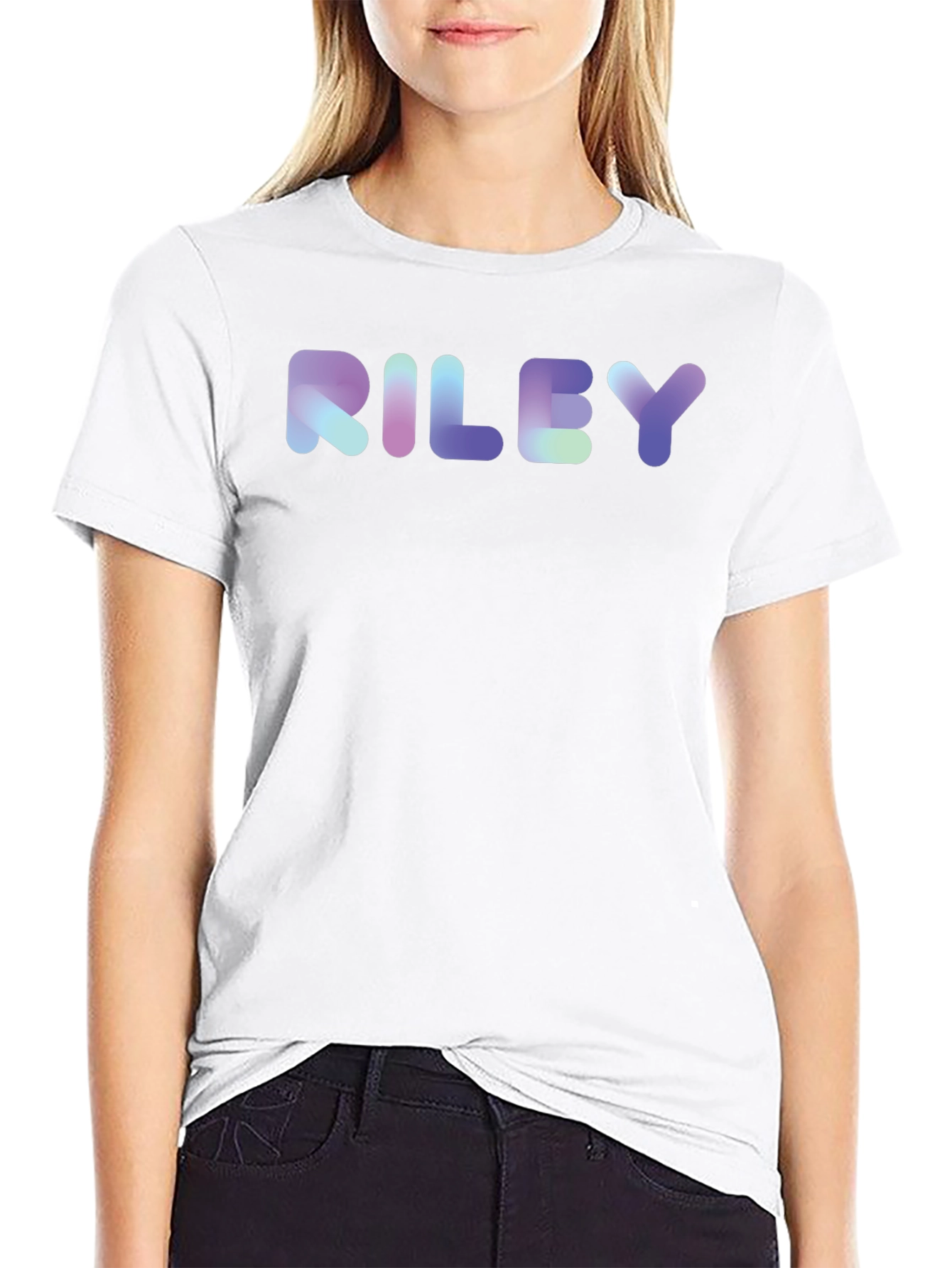RILEY Gradient Graphic Tee - Stylish Cotton Blend Shirt