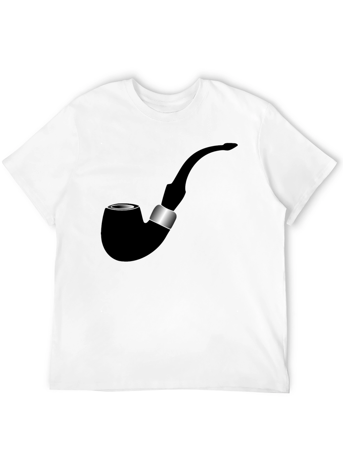Stylish Black T-Shirt with Smoking Pipe Graphic