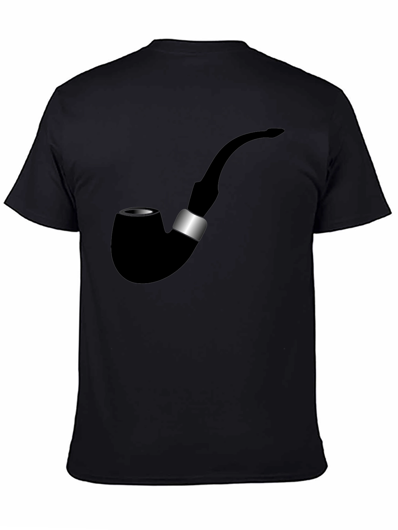 Stylish Black T-Shirt with Smoking Pipe Graphic