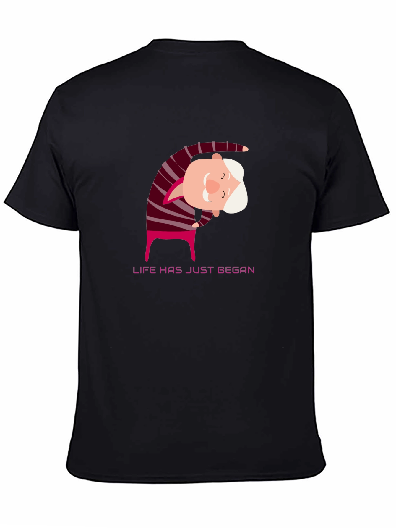 Yoga Grandpa Black T-Shirt - Life Has Just Began