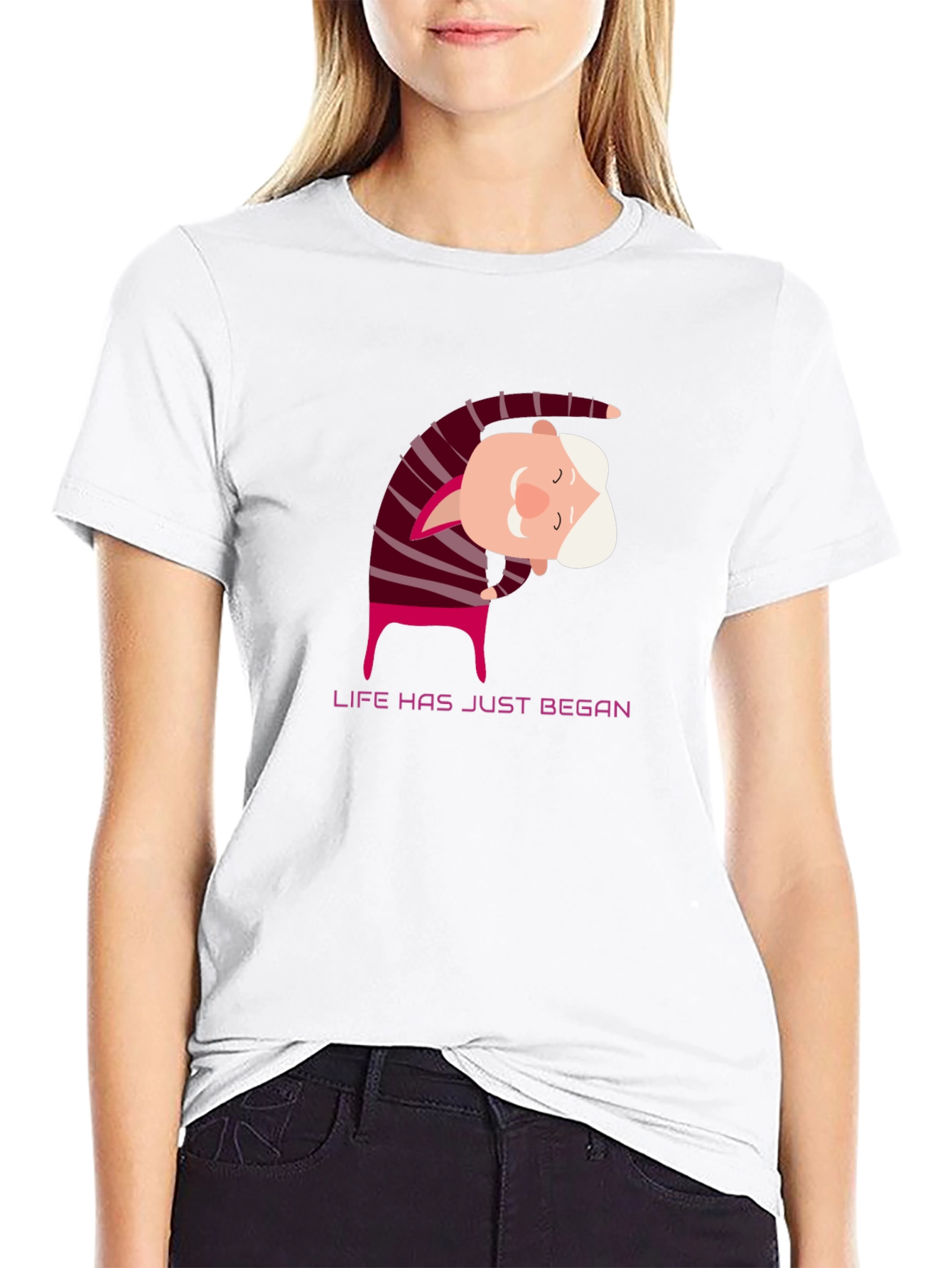 Yoga Grandpa Black T-Shirt - Life Has Just Began
