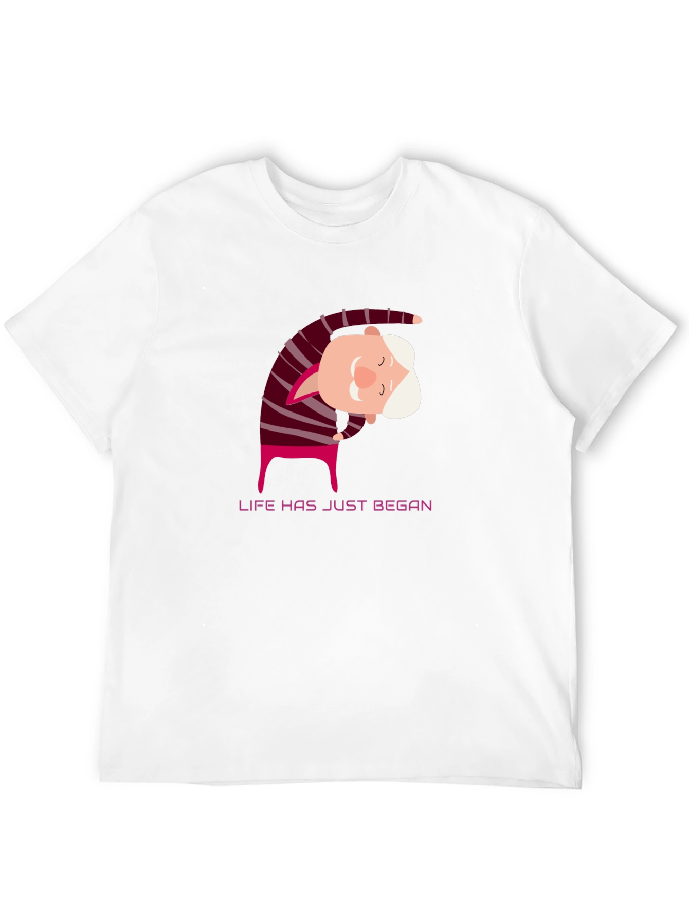 Yoga Grandpa Black T-Shirt - Life Has Just Began