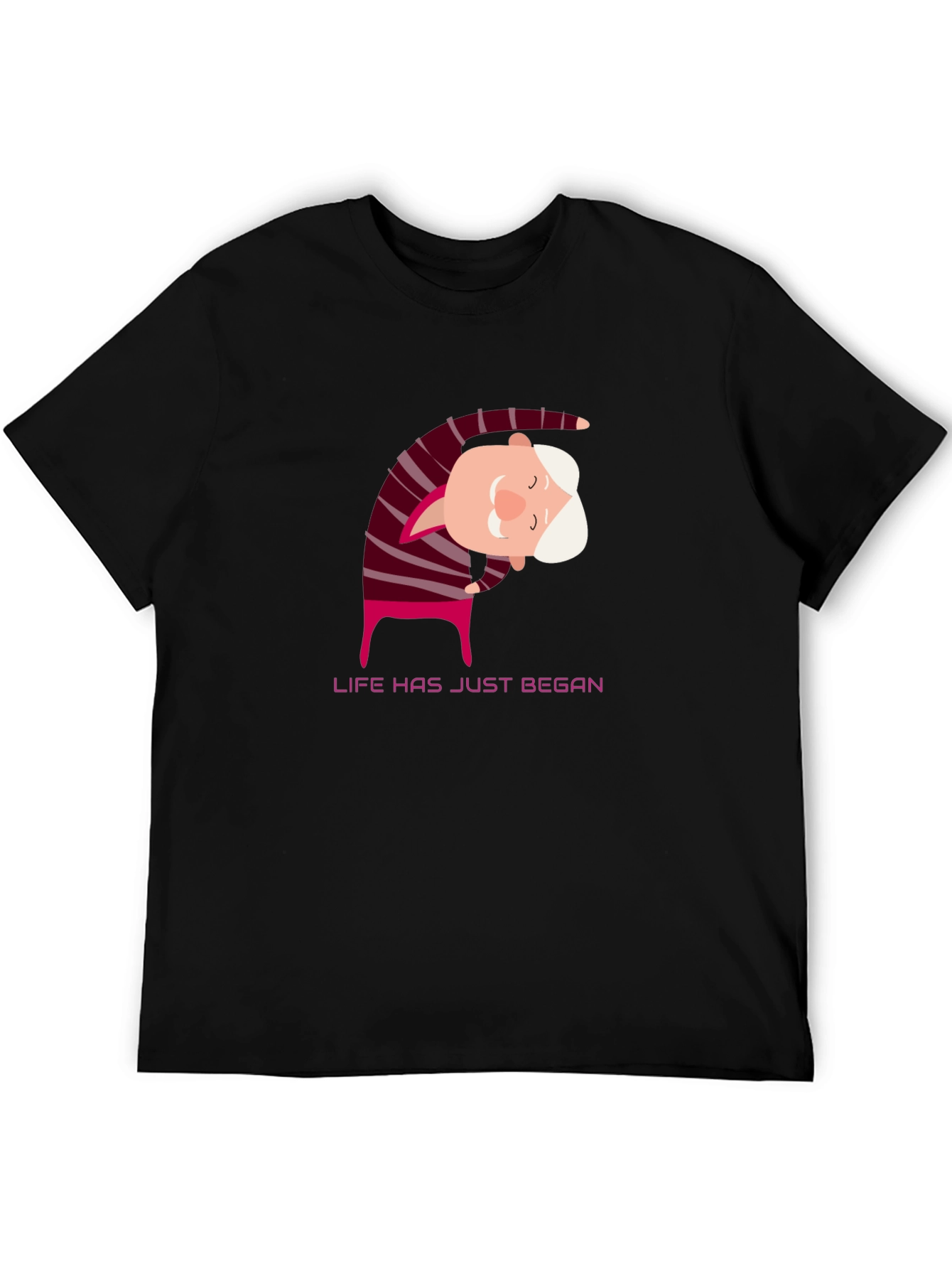 Yoga Grandpa Black T-Shirt - Life Has Just Began