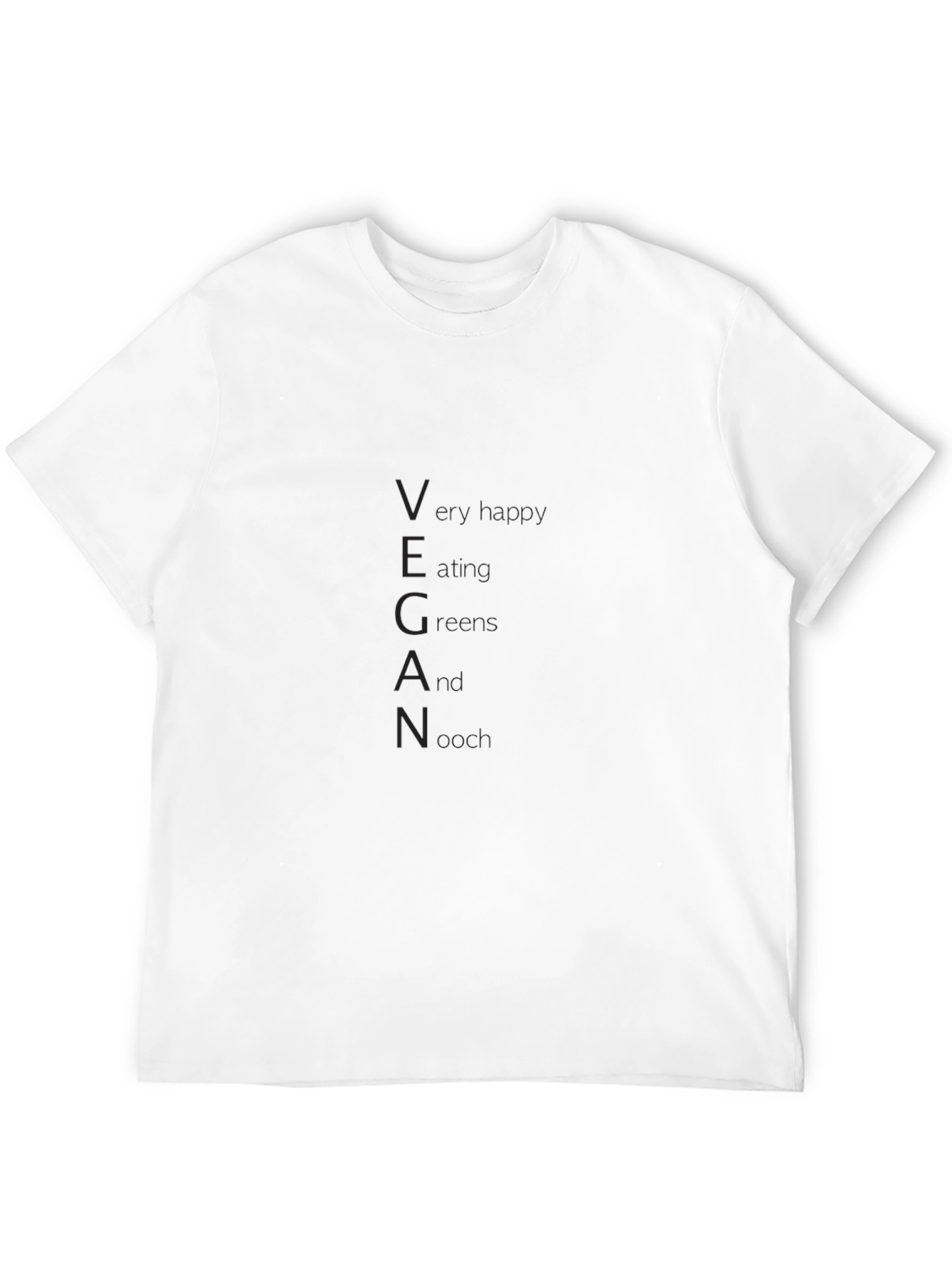 Vegan Black T-Shirt - Eating Greens and Feeling Good