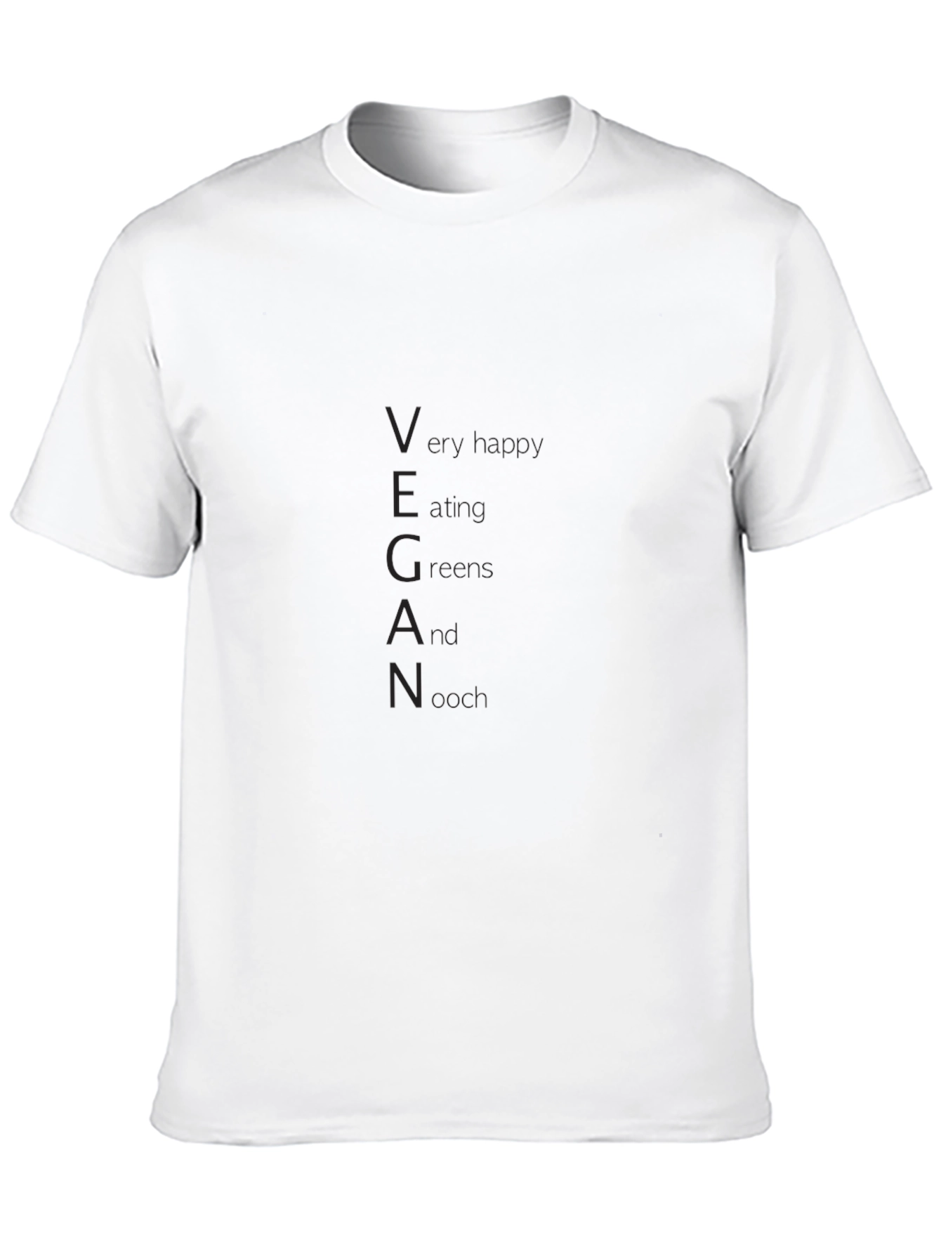Vegan Black T-Shirt - Eating Greens and Feeling Good
