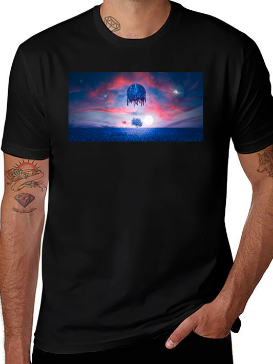 Surreal Landscape Graphic Tee - Black