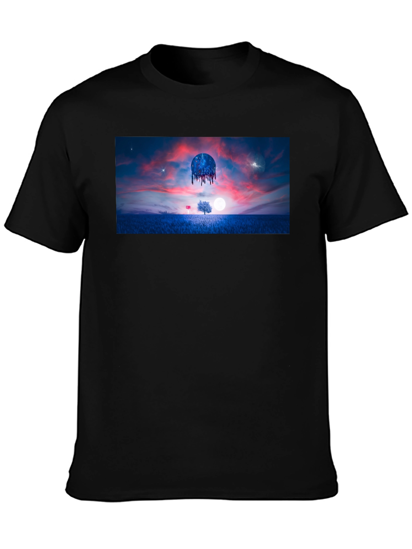 Surreal Landscape Graphic Tee - Black