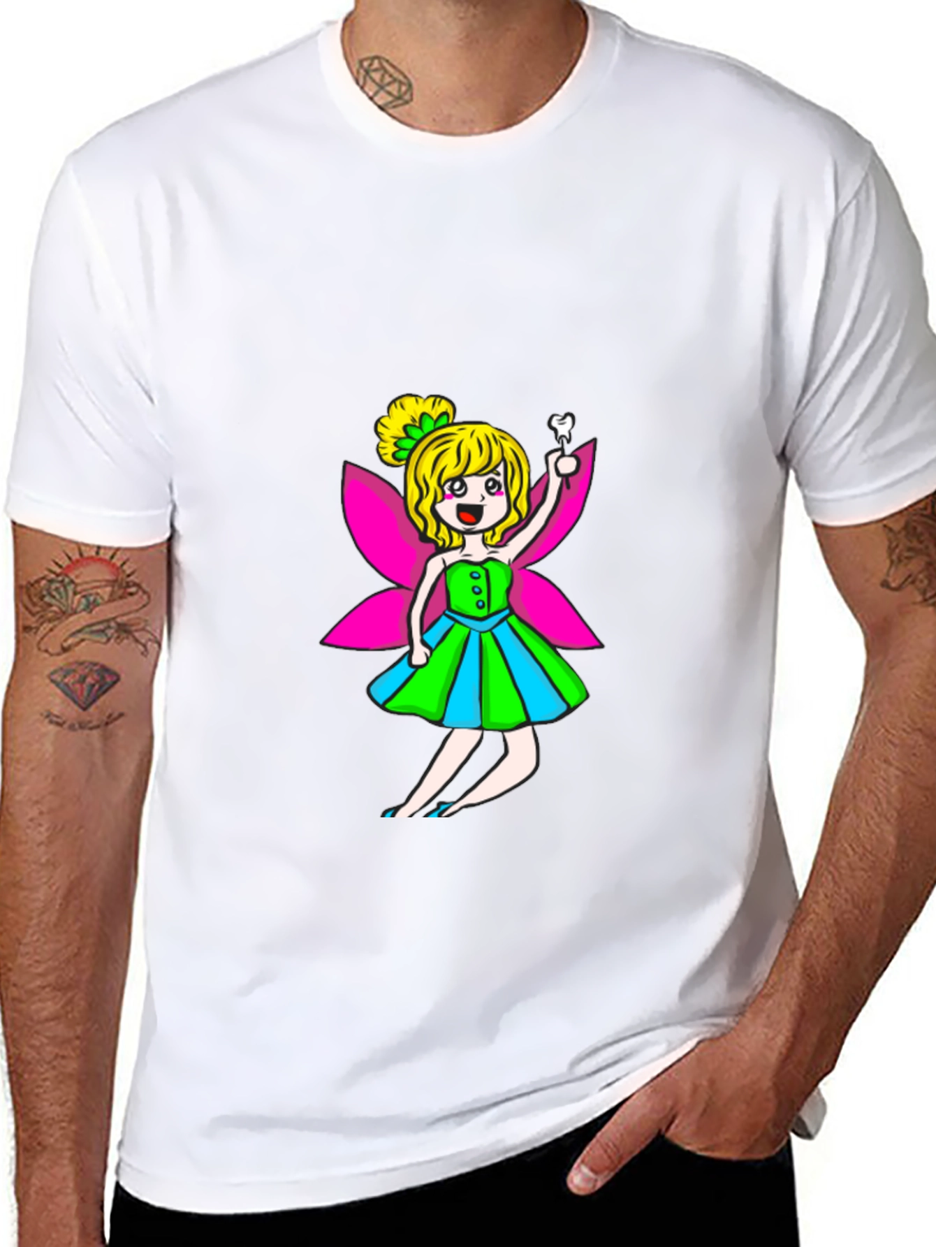 Tooth Fairy Graphic Tee - Black Cotton Blend