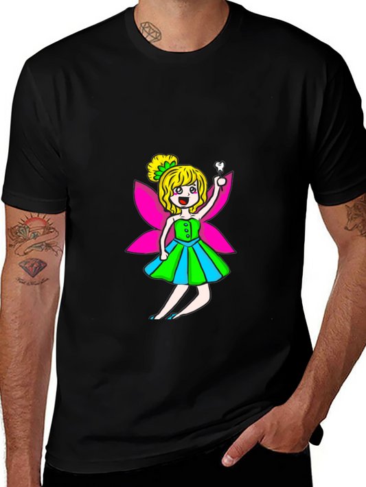 Tooth Fairy Graphic Tee - Black Cotton Blend