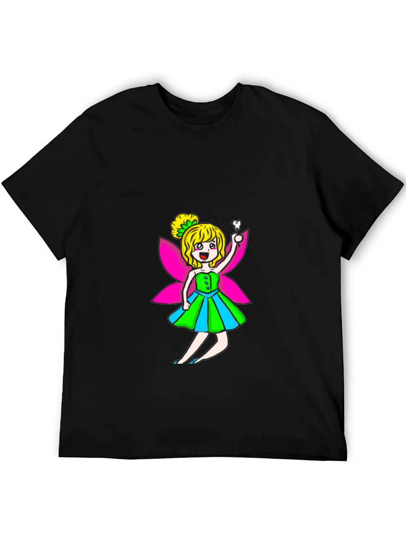 Tooth Fairy Graphic Tee - Black Cotton Blend