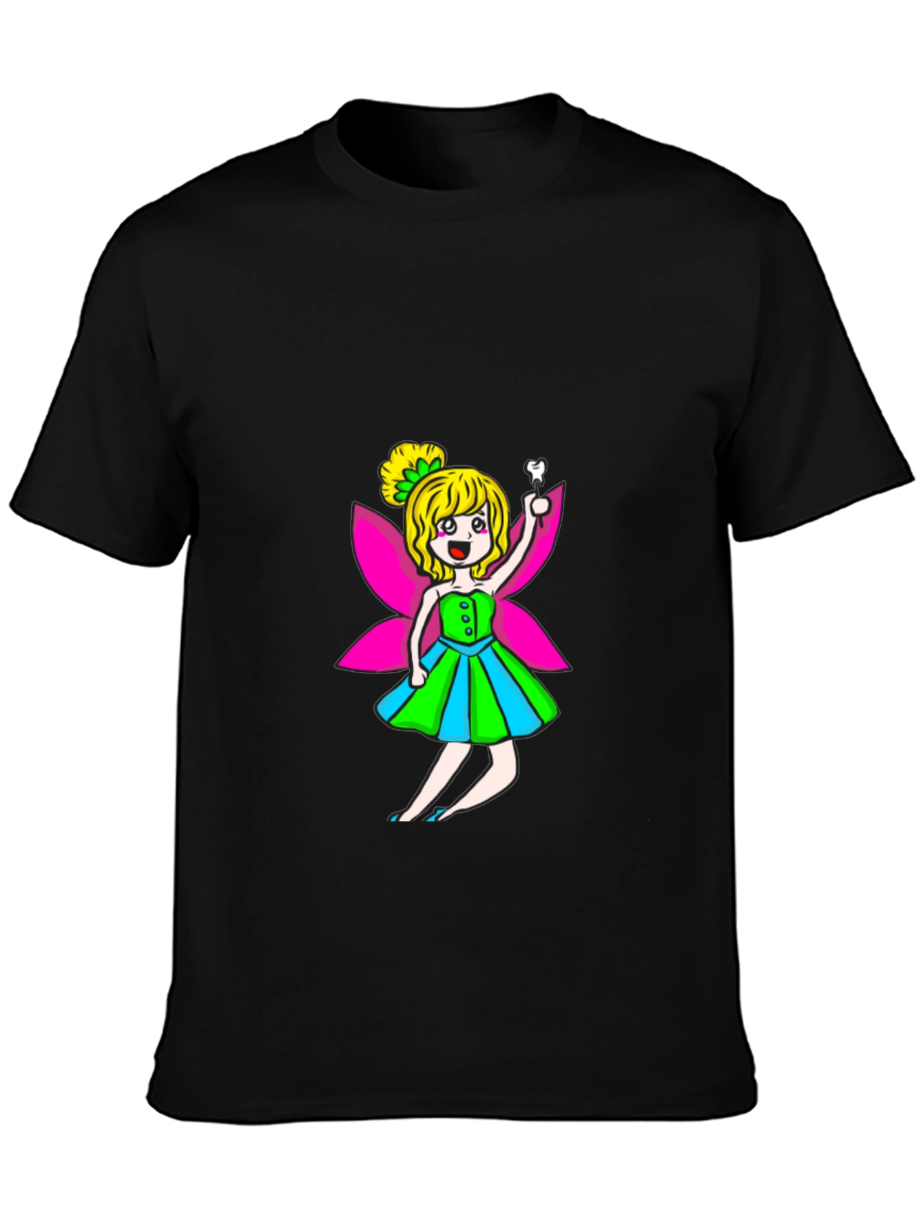 Tooth Fairy Graphic Tee - Black Cotton Blend