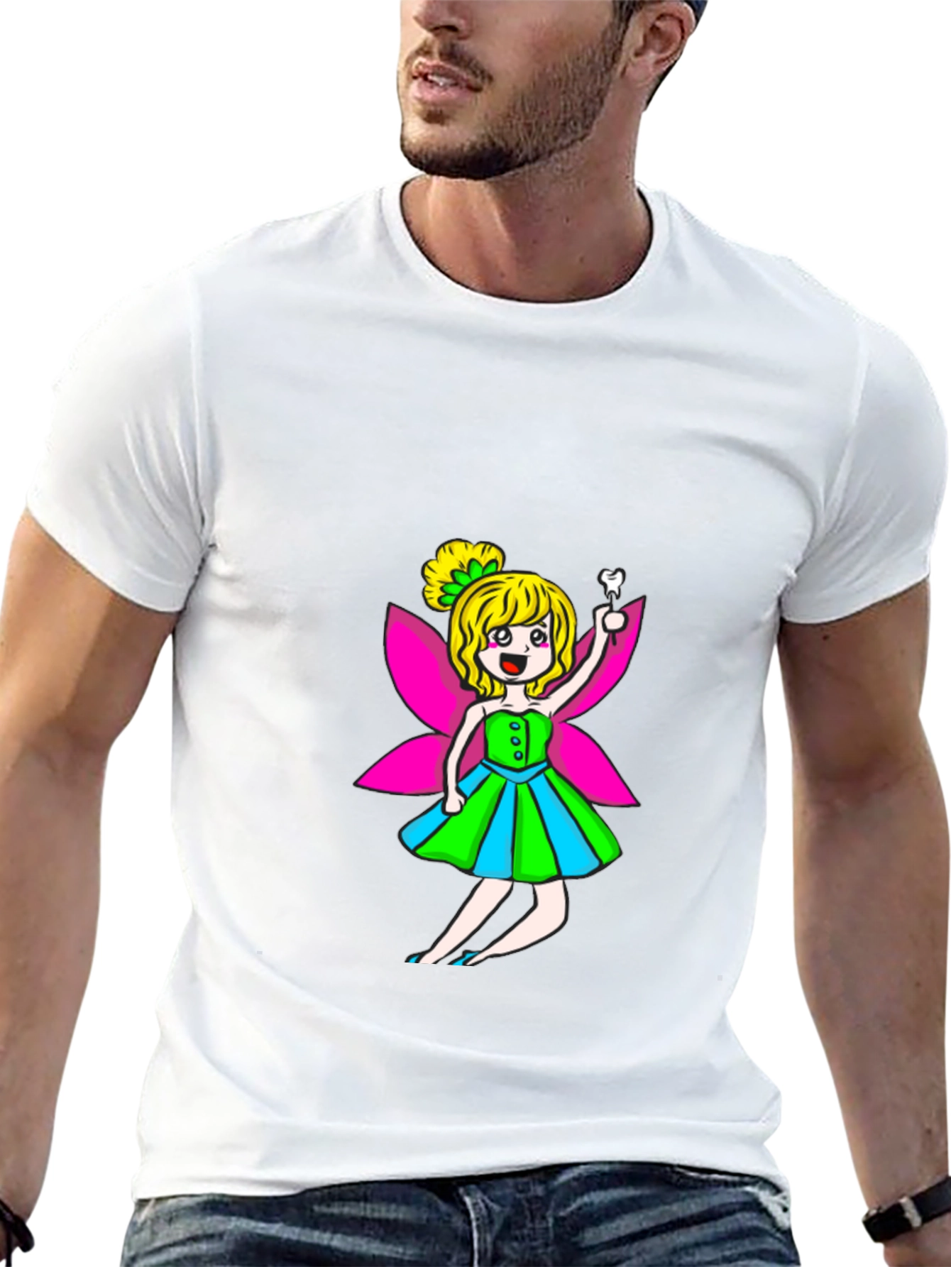 Tooth Fairy Graphic Tee - Black Cotton Blend