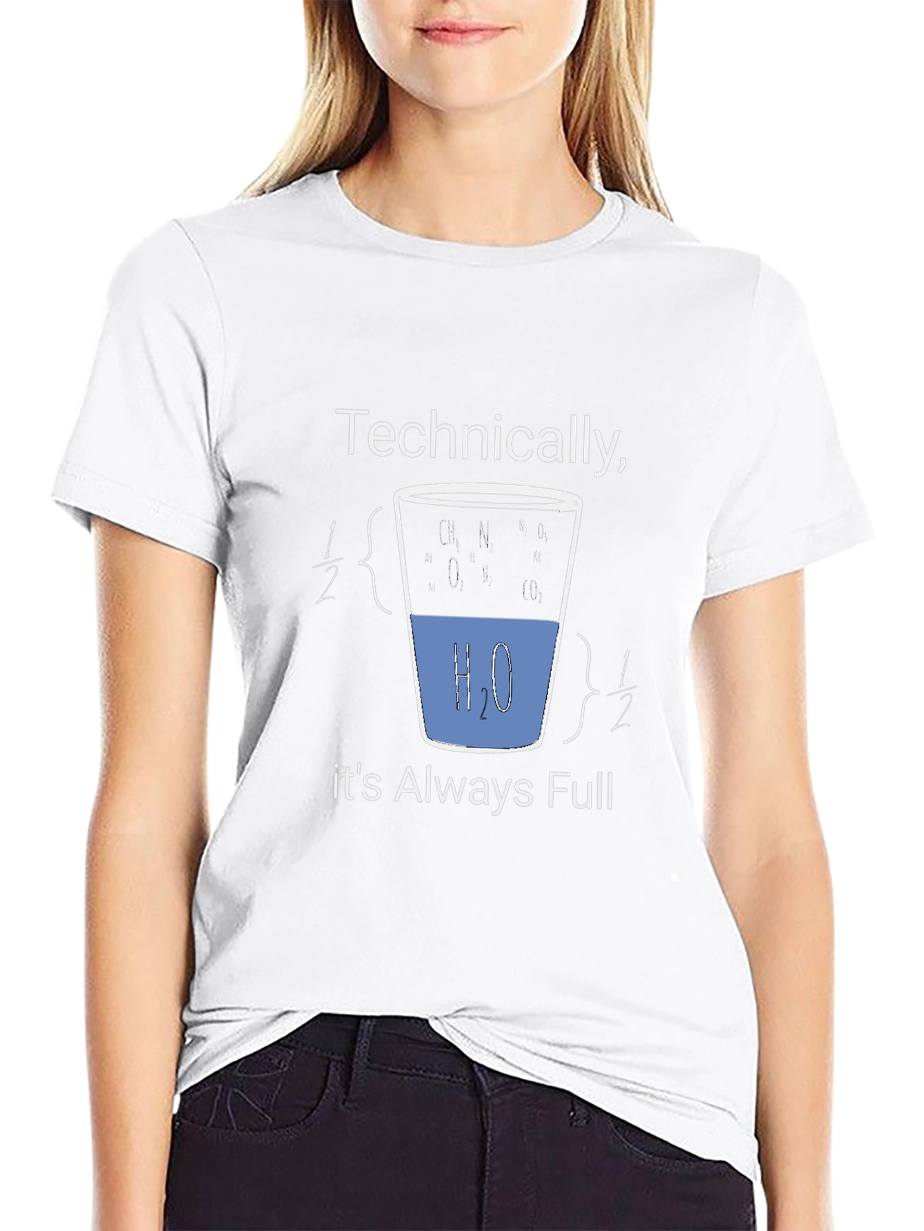 Technically Always Full T-Shirt: Science Humor Tee