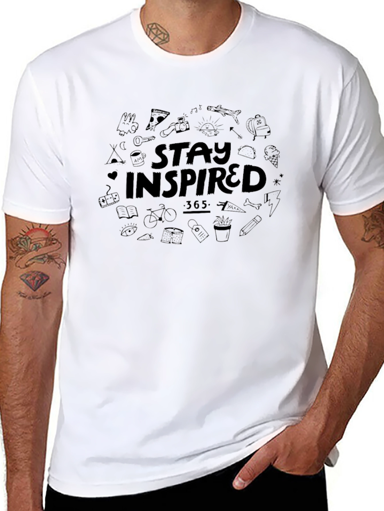 Stay Inspired Black Graphic T-Shirt