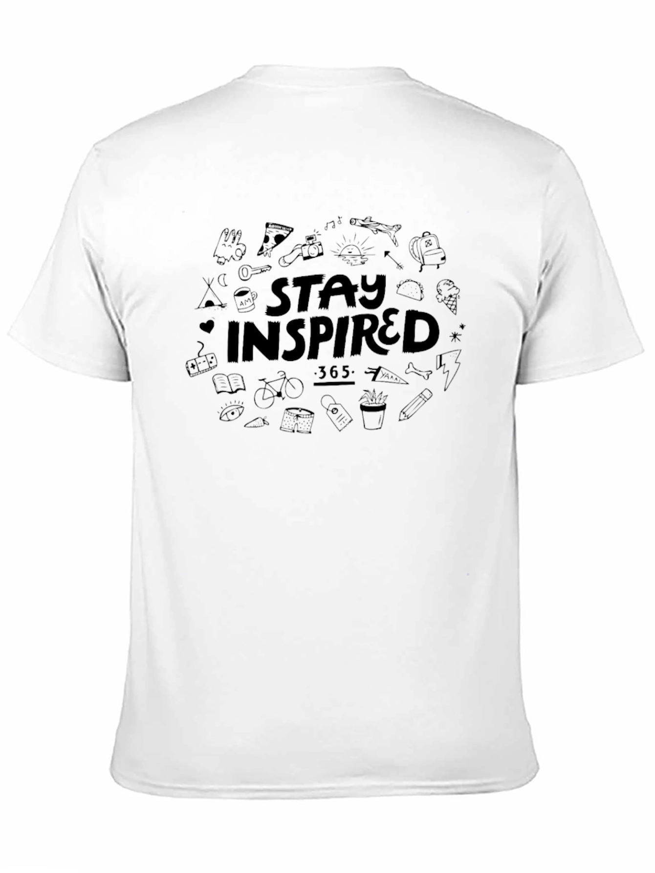 Stay Inspired Black Graphic T-Shirt