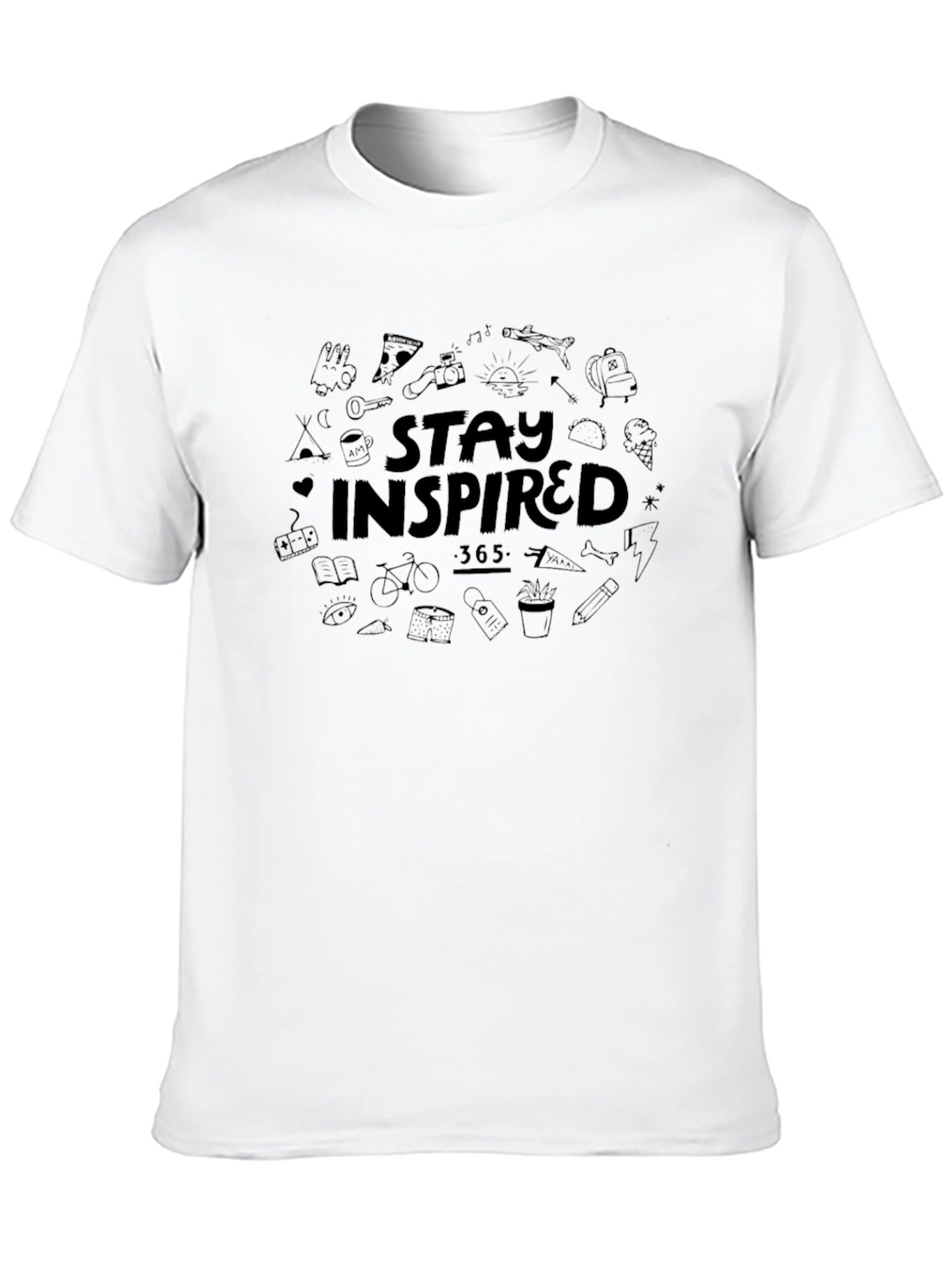 Stay Inspired Black Graphic T-Shirt