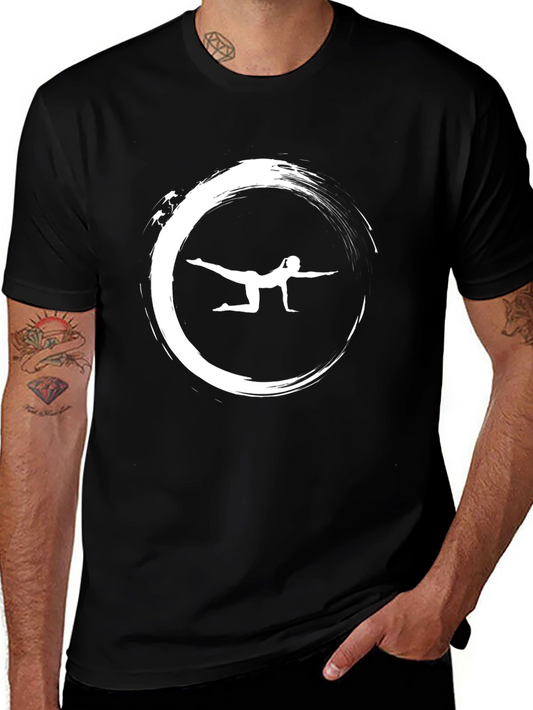 Zen Yoga Graphic Tee - Black Cotton T-Shirt