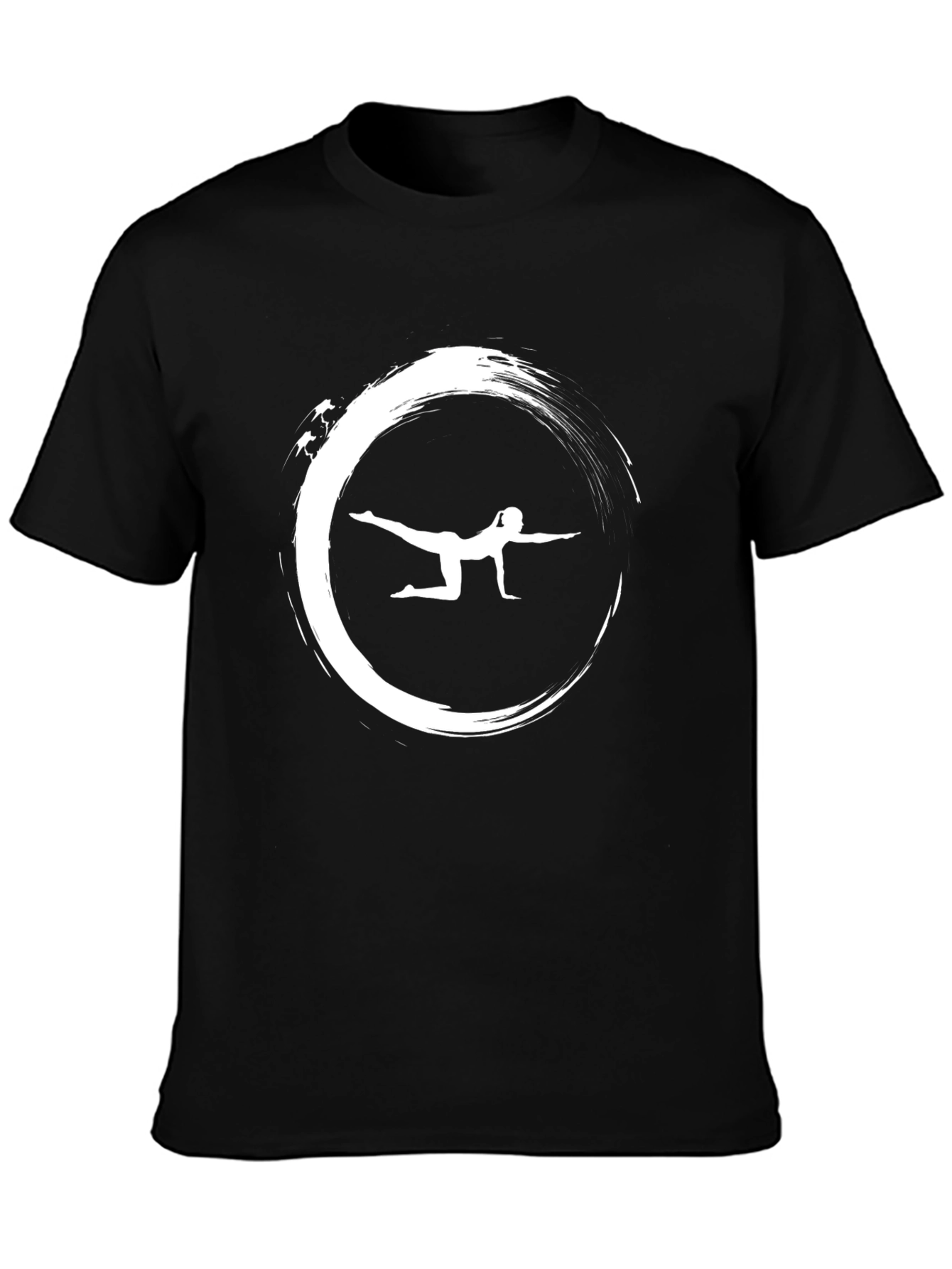 Zen Yoga Graphic Tee - Black Cotton T-Shirt