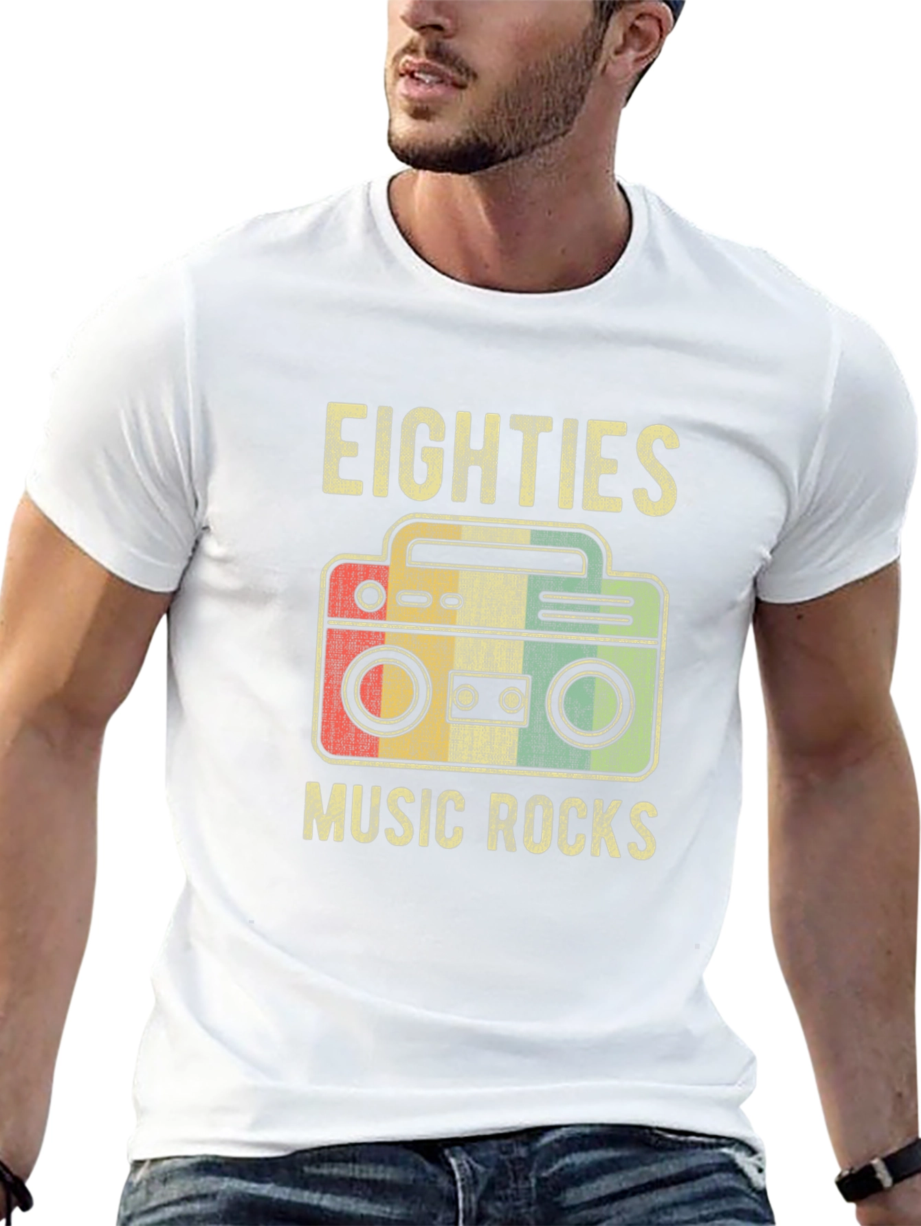 Retro 80s Music Rocks Graphic T-Shirt