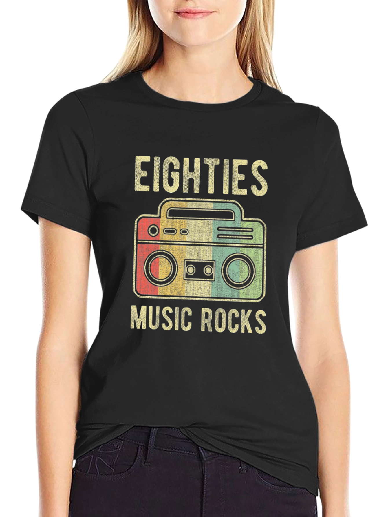 Retro 80s Music Rocks Graphic T-Shirt