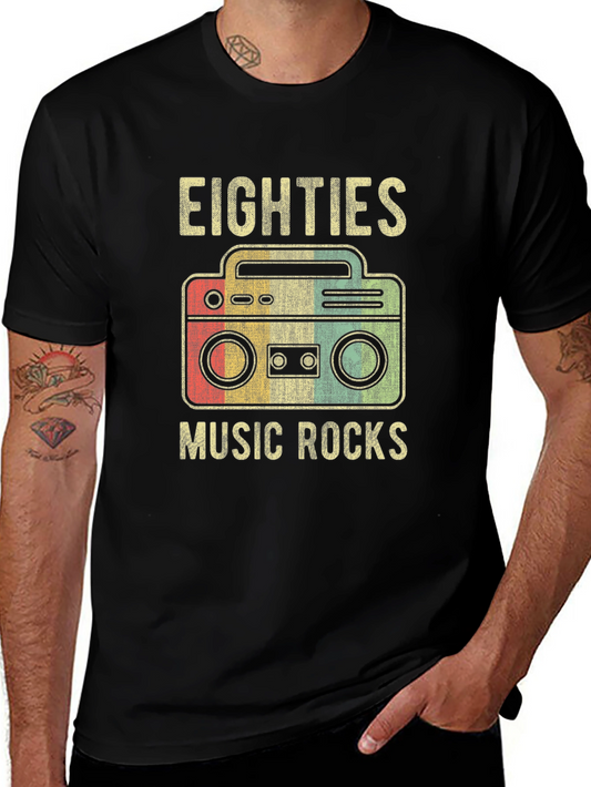 Retro 80s Music Rocks Graphic T-Shirt