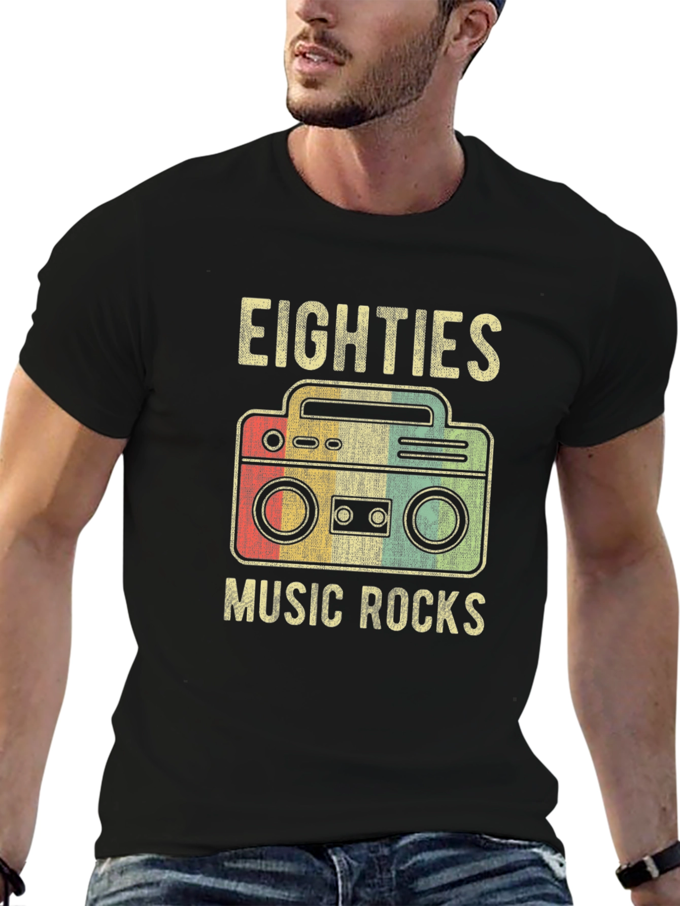 Retro 80s Music Rocks Graphic T-Shirt