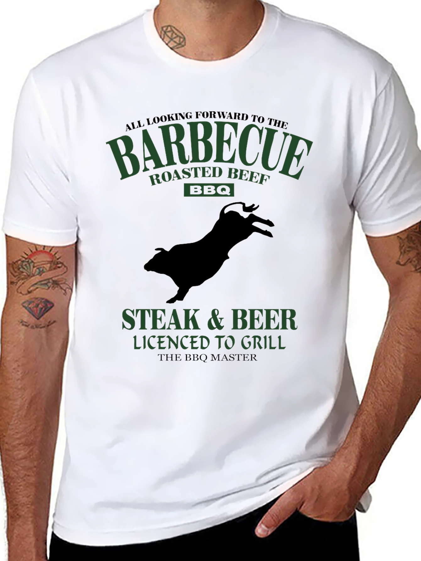 BBQ Master T-Shirt - Steak & Beer Grilling Tee