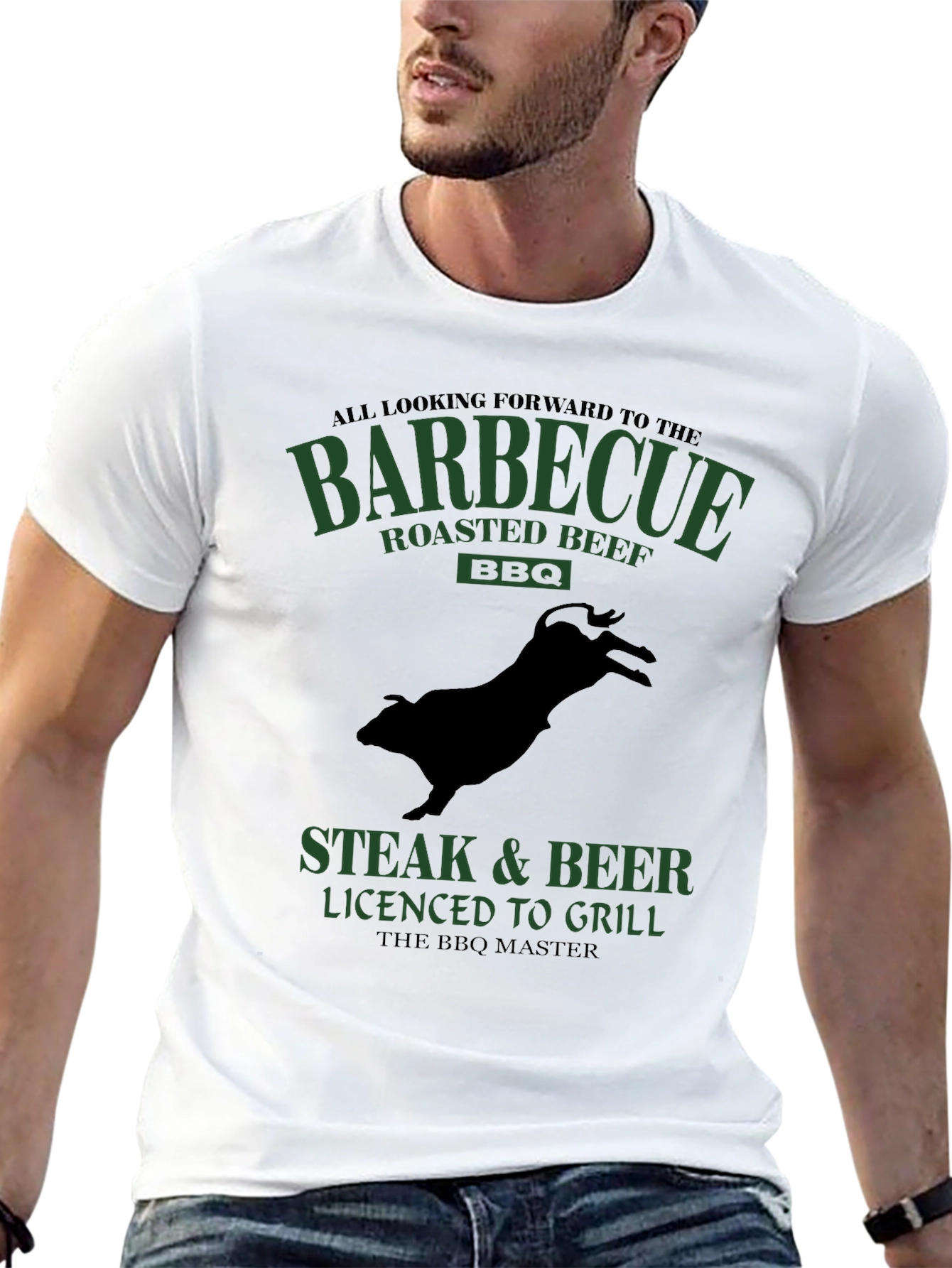 BBQ Master T-Shirt - Steak & Beer Grilling Tee