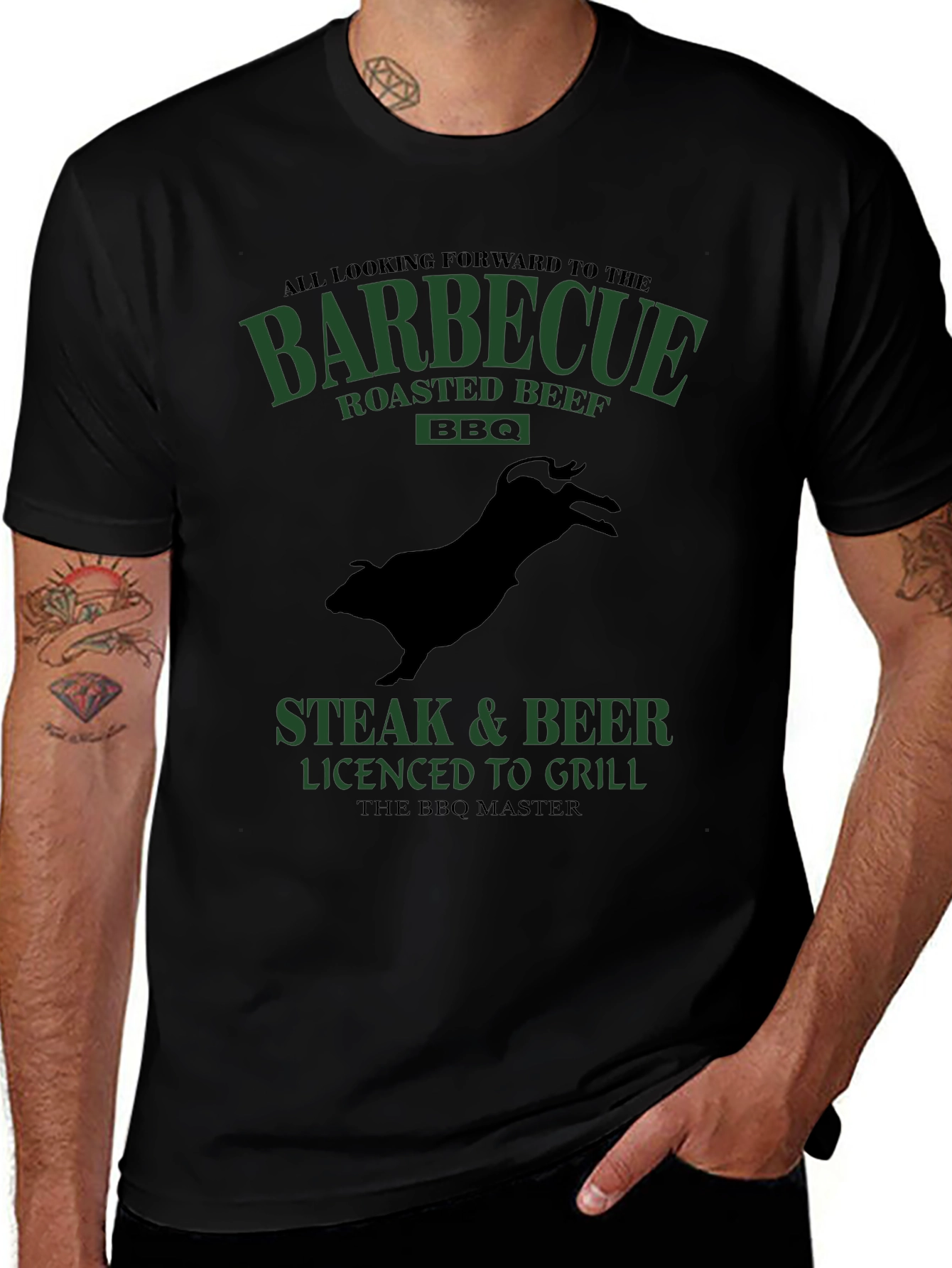 BBQ Master T-Shirt - Steak & Beer Grilling Tee