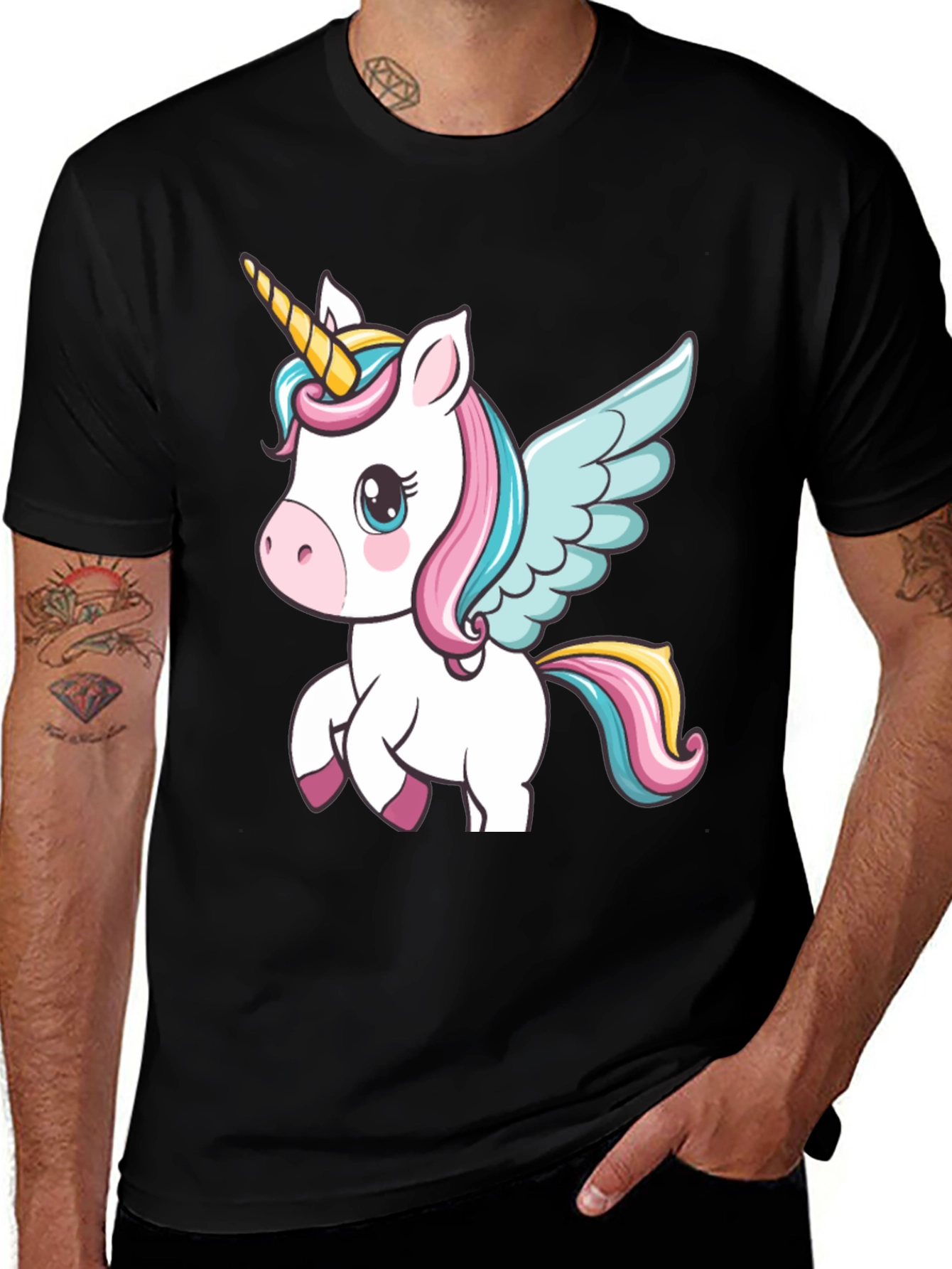 Unicorn Graphic Black T-Shirt