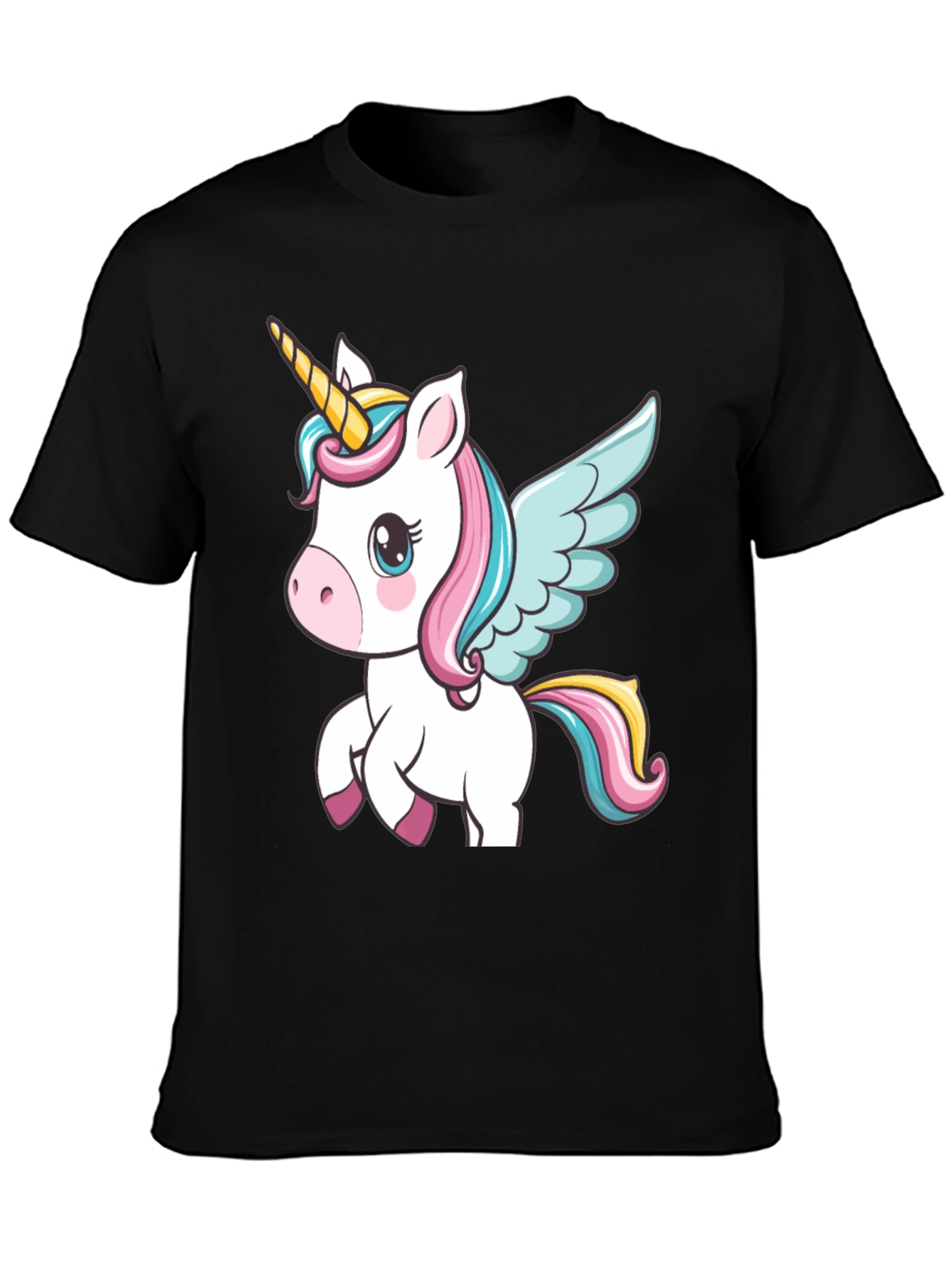 Unicorn Graphic Black T-Shirt